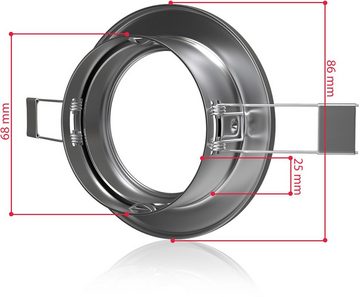 B.K.Licht LED Einbauleuchte, ohne Leuchtmittel, Einbauleuchtenrahmen, GU10, 10er-Set, Einbaustrahler, schwenkbar