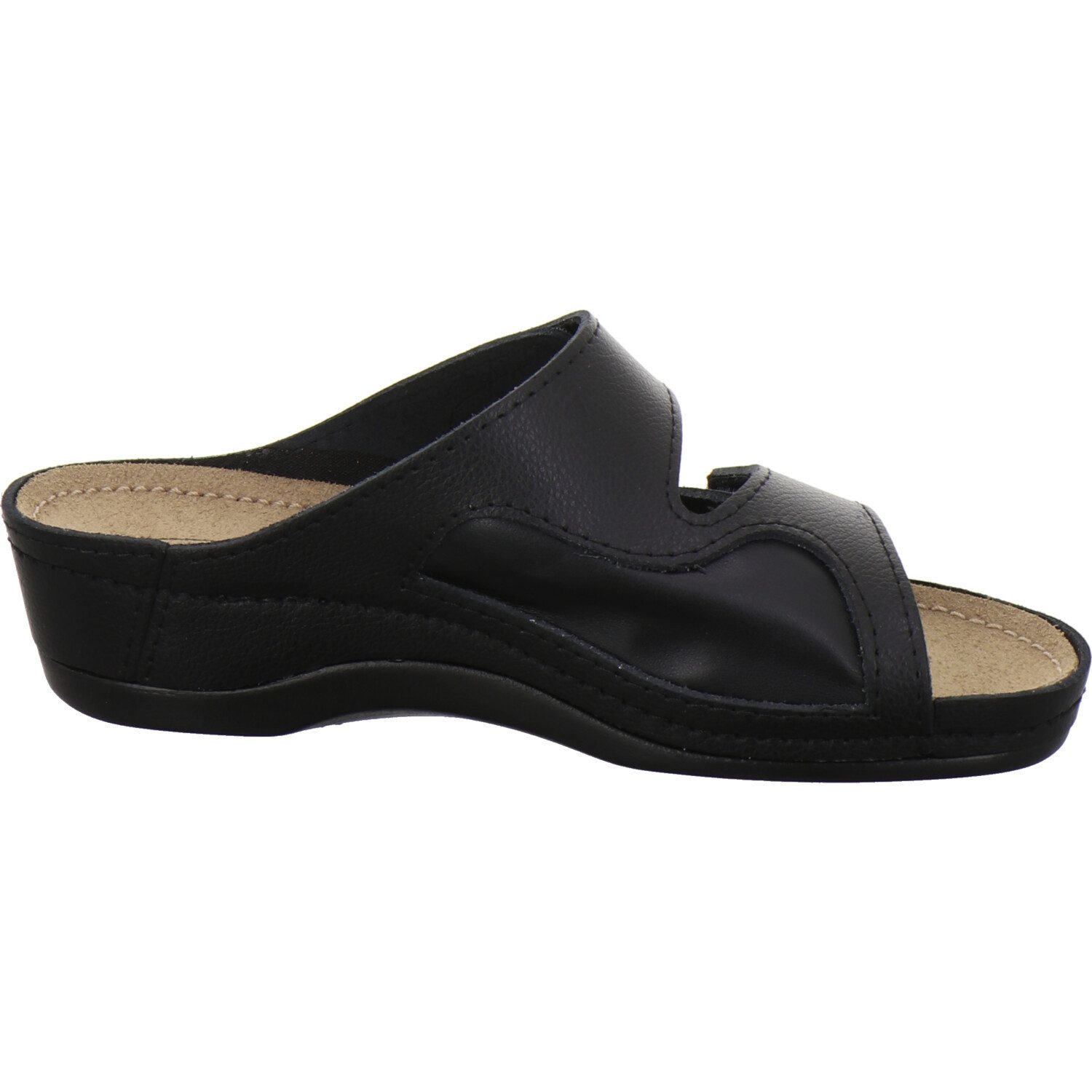 AFS-Schuhe 2095H23 Hallux Pantolette für Damen mit Fußbett, bequeme Sandalen aus Leder