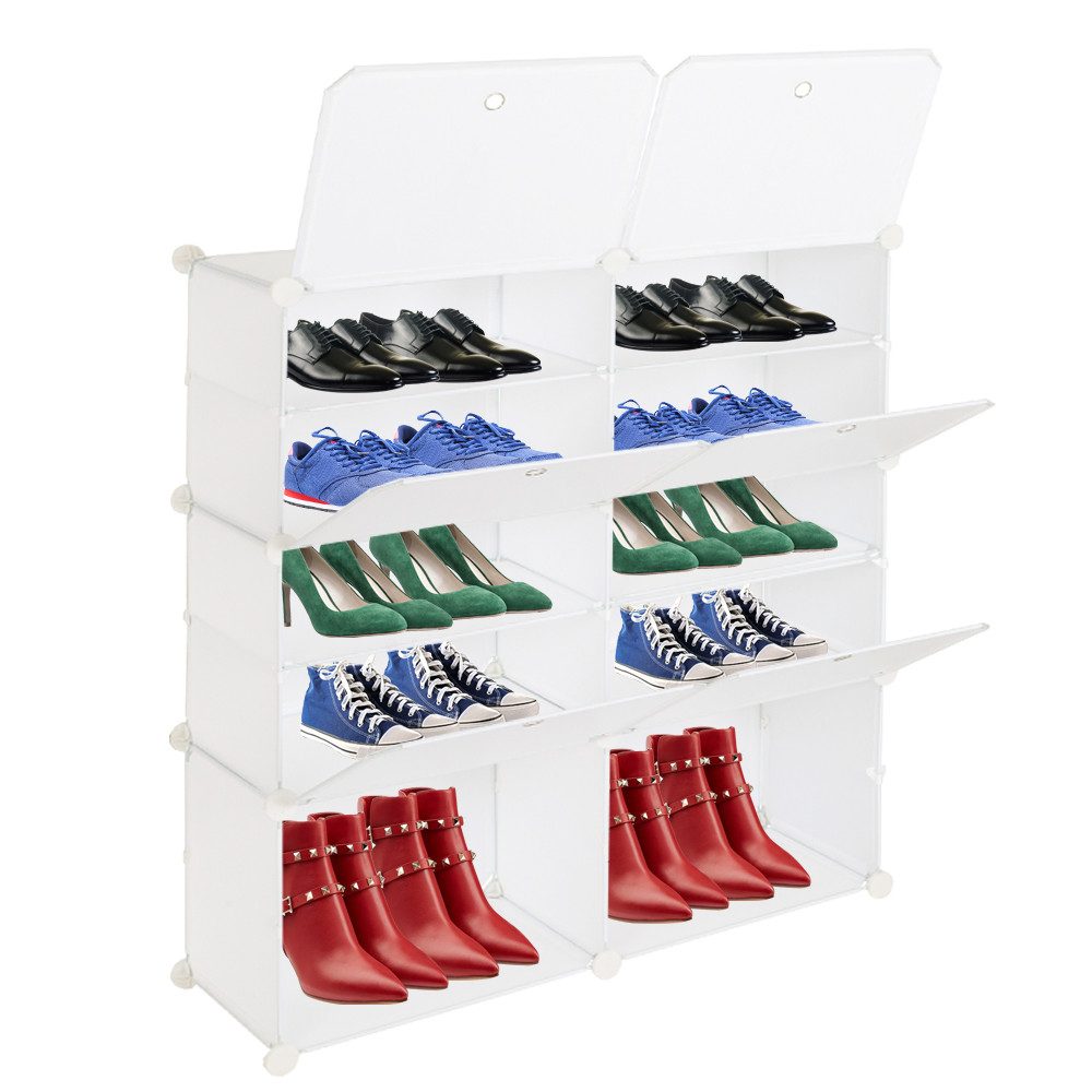 STORAGE MANIAC Schuhregal Erweiterbar – Stapelbar, Verstellbar Für Bis Zu 12 Paar Schuhe