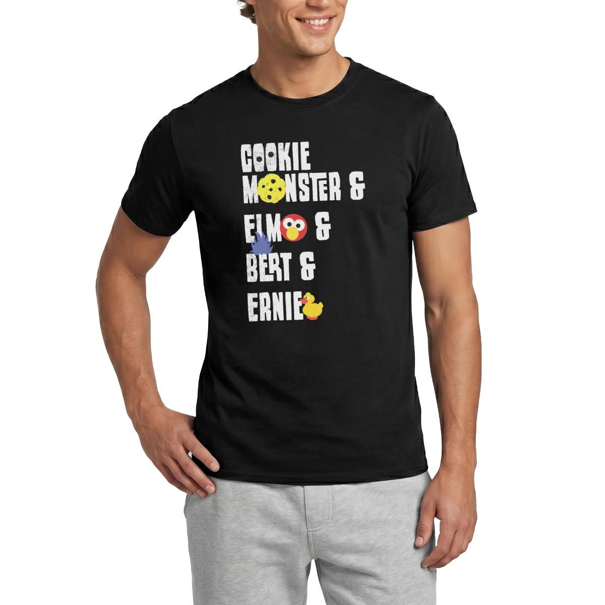 Spreadshirt T-Shirt Sesamstraße Cookie Monster, Elmo, Bert, Ernie Männer T-Shirt (1-tlg)