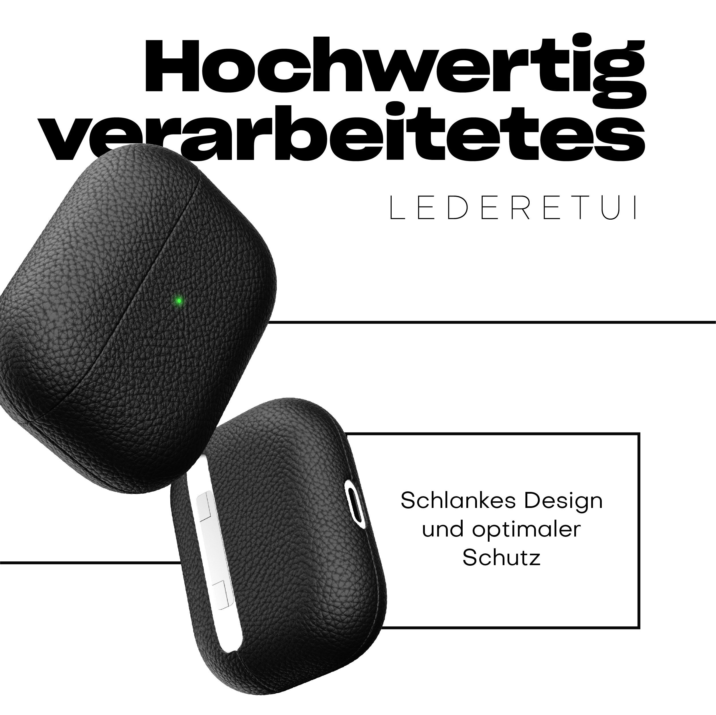 KeyBudz Kopfhörer-Schutzhülle Artisan Leder Schutzhülle für AirPods Pro, Leder, Echtleder aus Italien