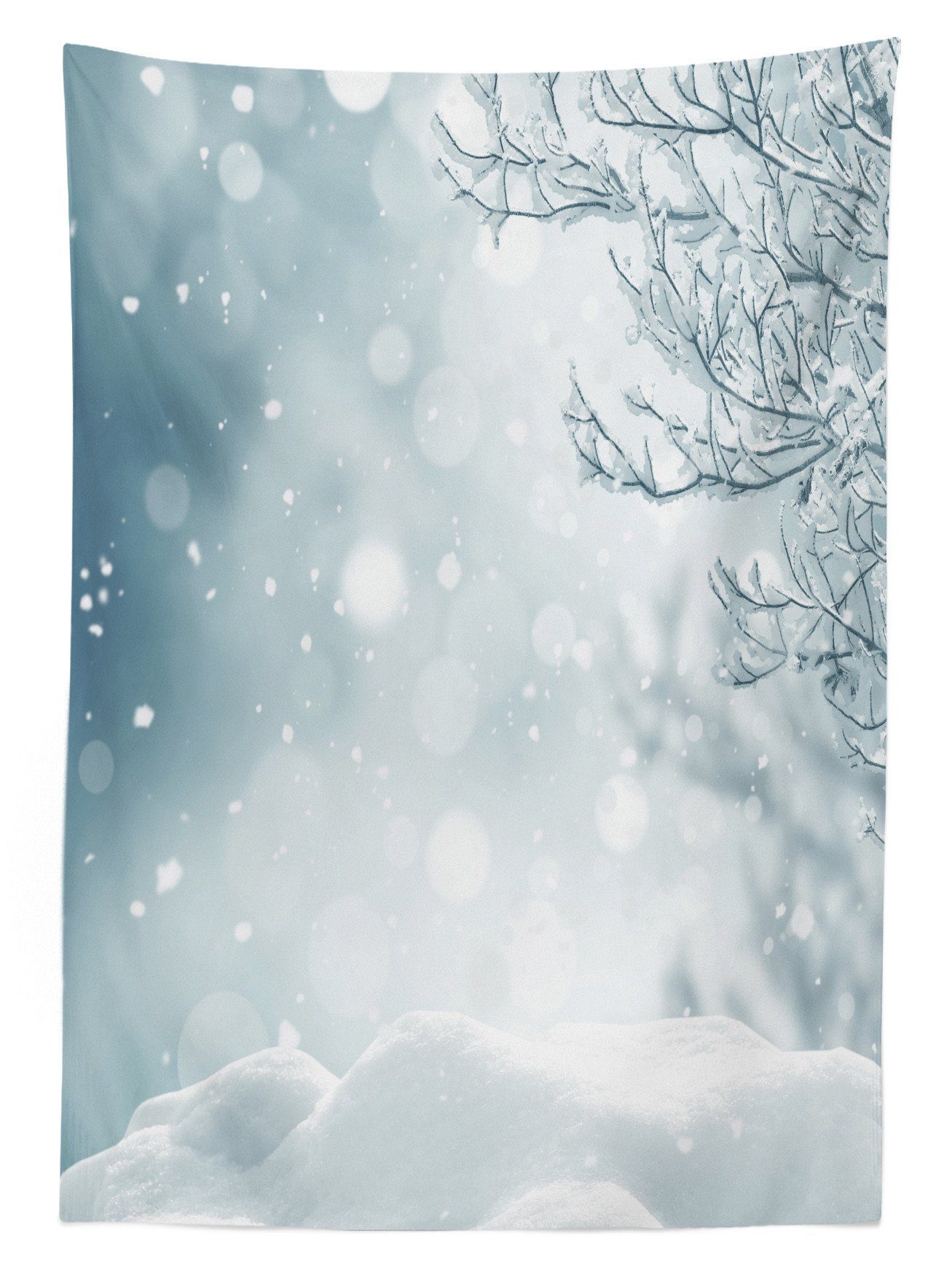 Tischdecke Farbfest Farben, Klare Abakuhaus Für Weihnachtszeit-Schnee geeignet Waschbar den Außen Bereich Winter