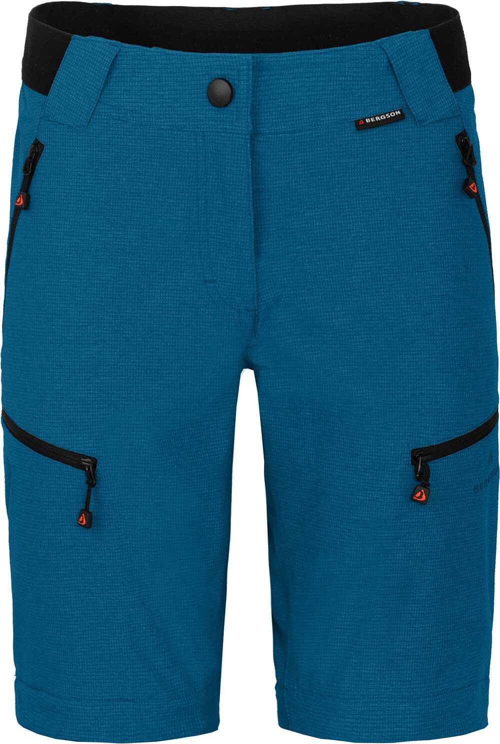 Bergson Outdoorhose PORI Doppel Zipp-Off mit T-ZIPP Damen Wanderhose, robust elastisch, Kurzgrößen, Saphir blau