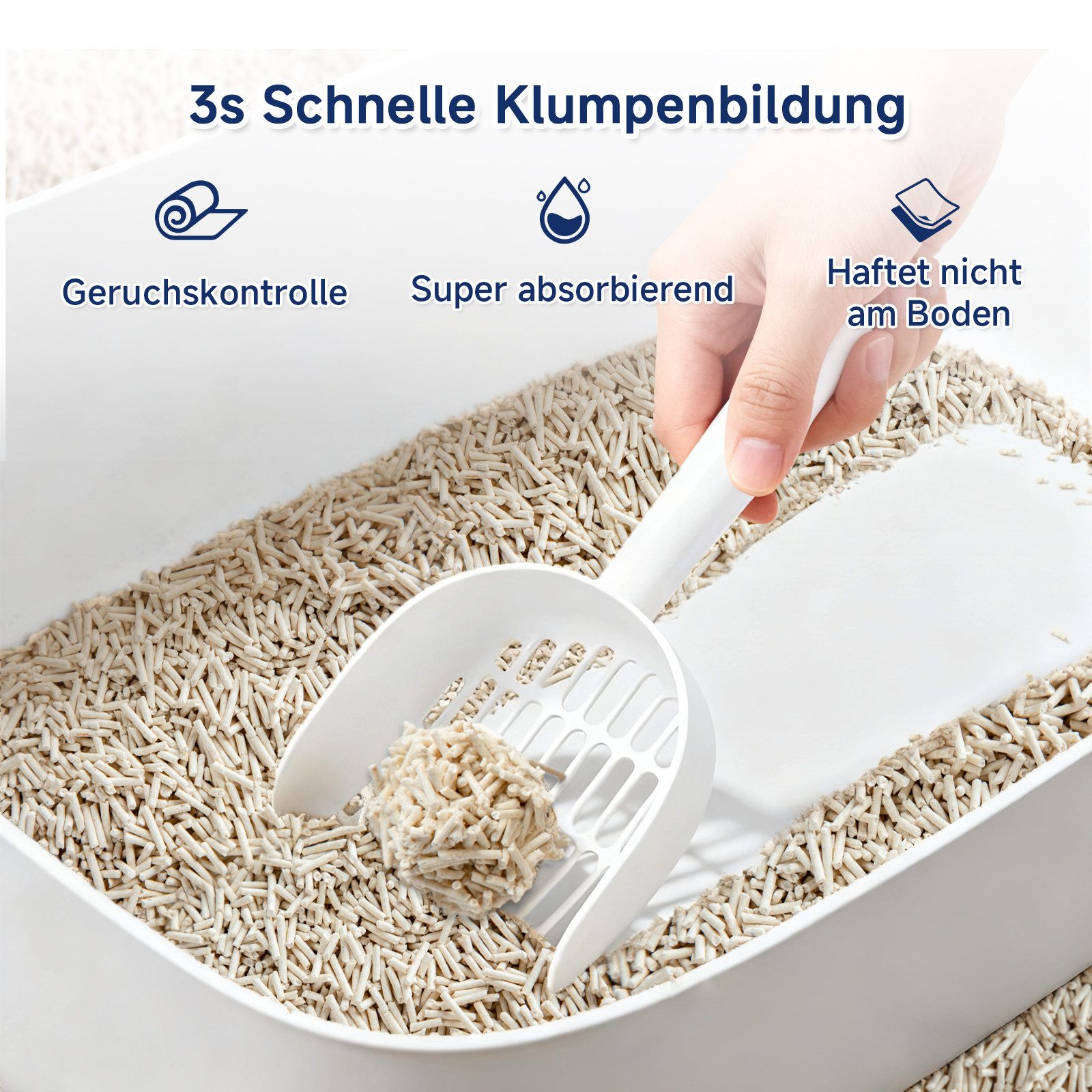 TopMeow Katzenstreu klumpend 18,4 kg, 100 % pflanzliche Tofu Katzenstreu (4-tlg), 3-Sekunden Schnellklumpen, staubarm & starke Geruchsbindung