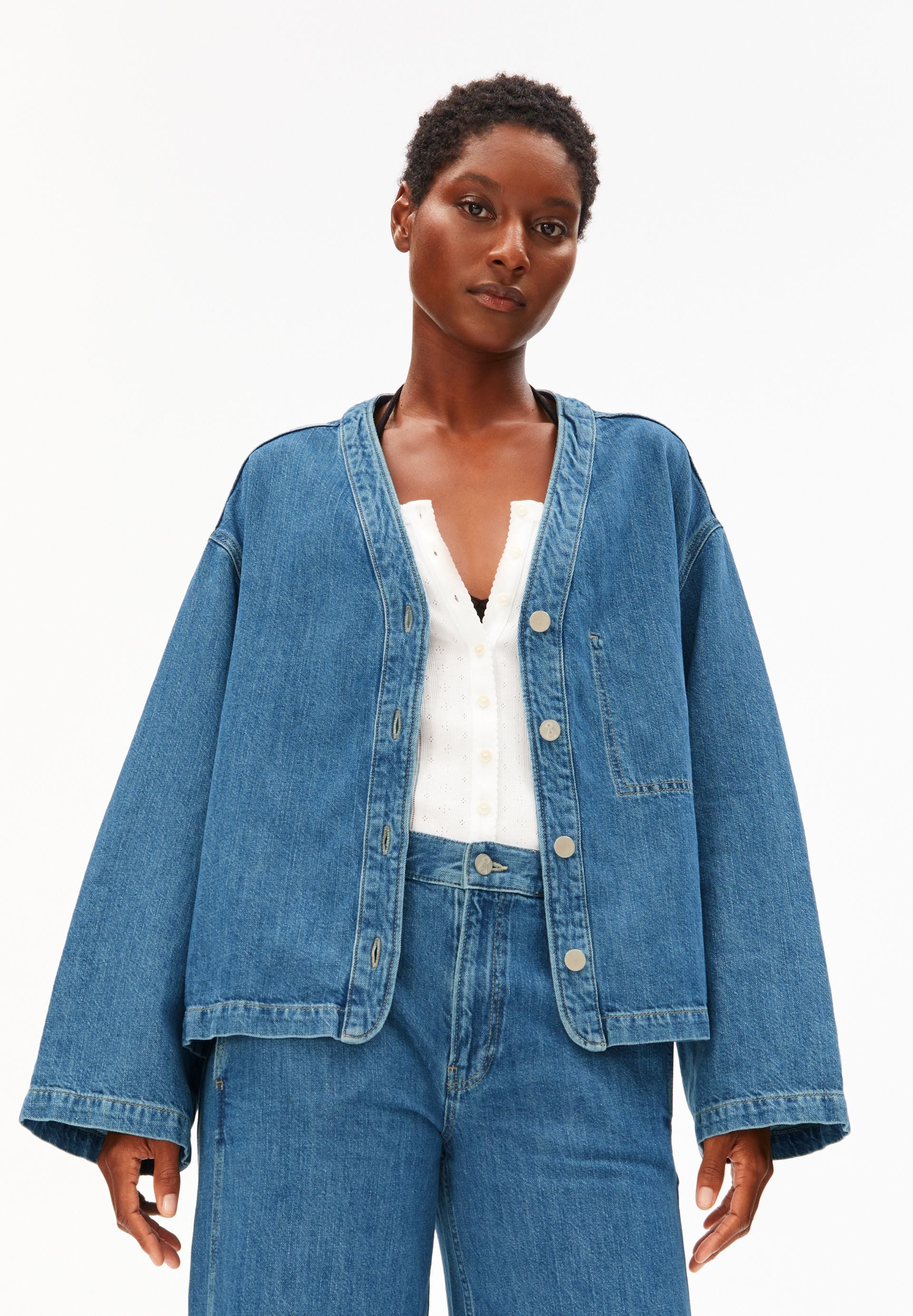 Armedangels Jeansjacke LINO BLEND Leinen-Mix Oversized Fit