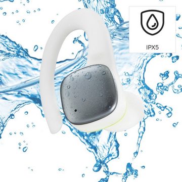 Hama Wireless Bluetooth Headset, In-Ear Bluetooth Kopfhörer für den Sport Bluetooth-Kopfhörer (Freisprechfunktion, Sprachsteuerung, True Wireless, integrierte Steuerung für Anrufe und Musik, Google Assistant, Siri, A2DP Bluetooth, AVRCP Bluetooth, HFP, HSP, SPP, kabellos, mit Bügel und Mikrofon, schweißressistent, Reichweite 10m)