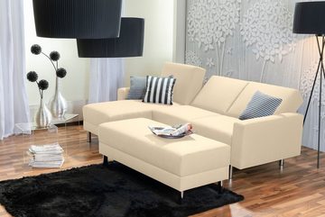 Max Winzer® Loungesofa Just Fashion Funktionssofa Flachgewebe beige, 1 Stück, Made in Germany