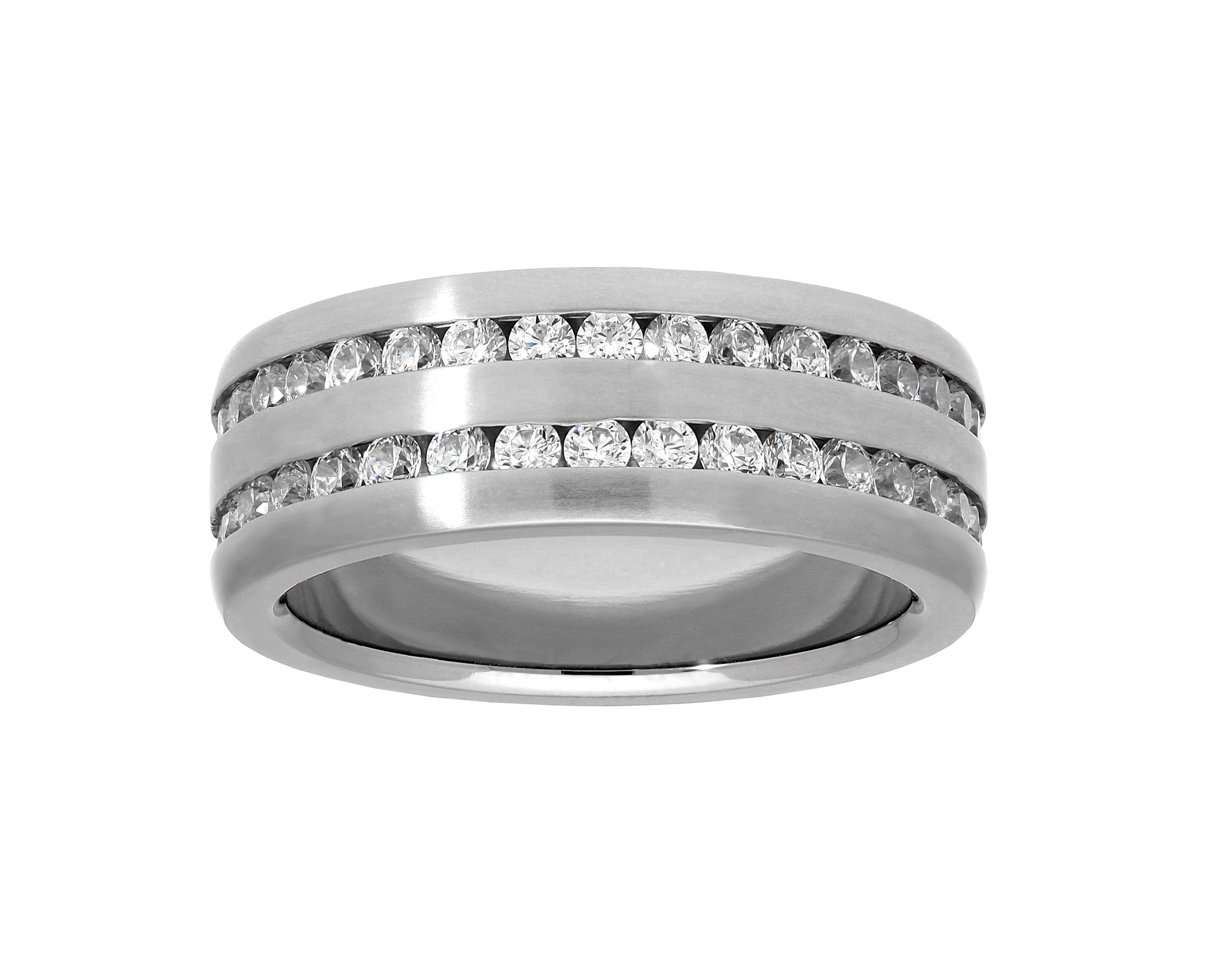 TITANIA Fingerring Titanring, mit Zirkonia
