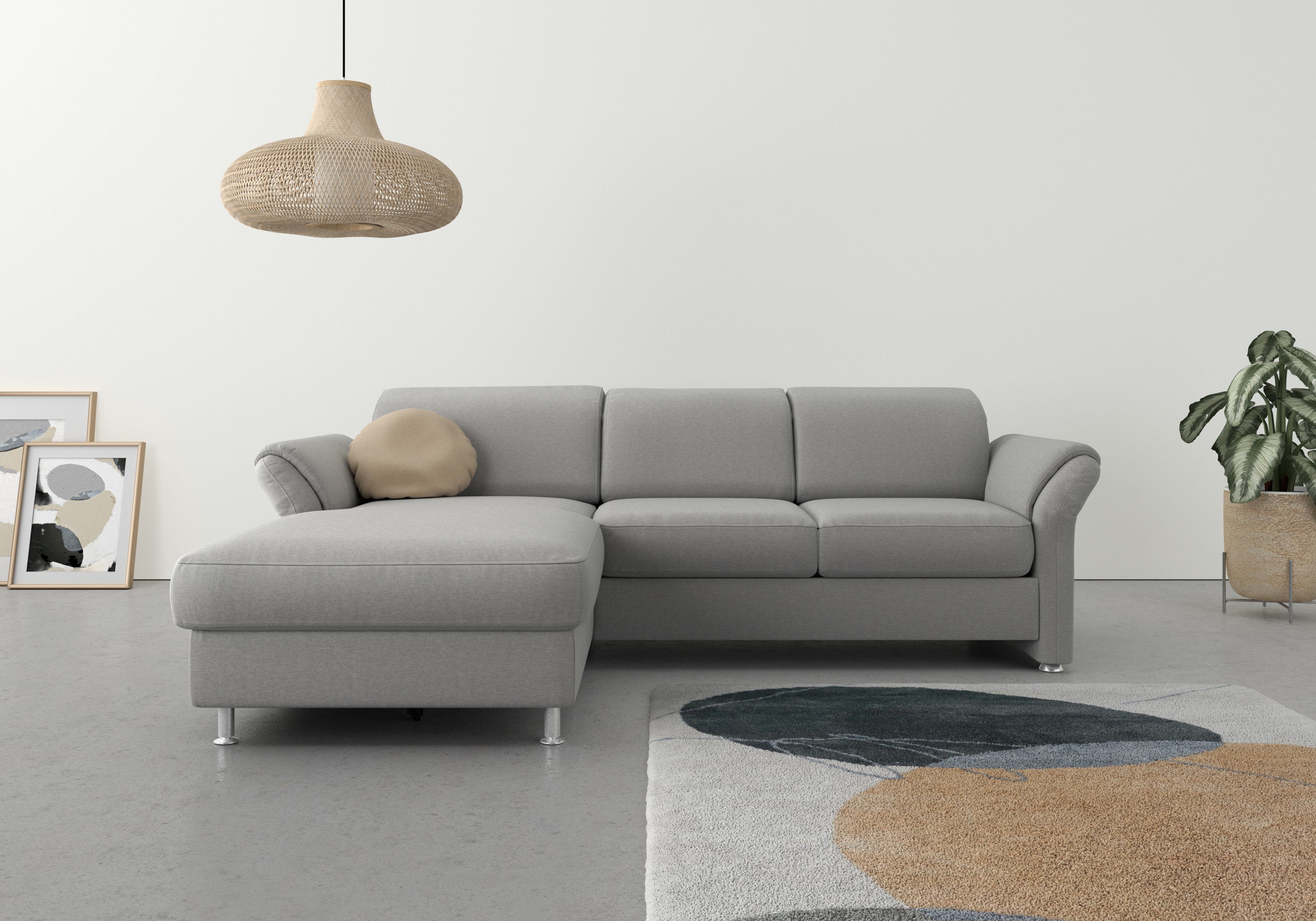 sit&more Ecksofa Apulia, wahlweise Bettfunktion, und Armteilverstellung und Bettkasten Kopf