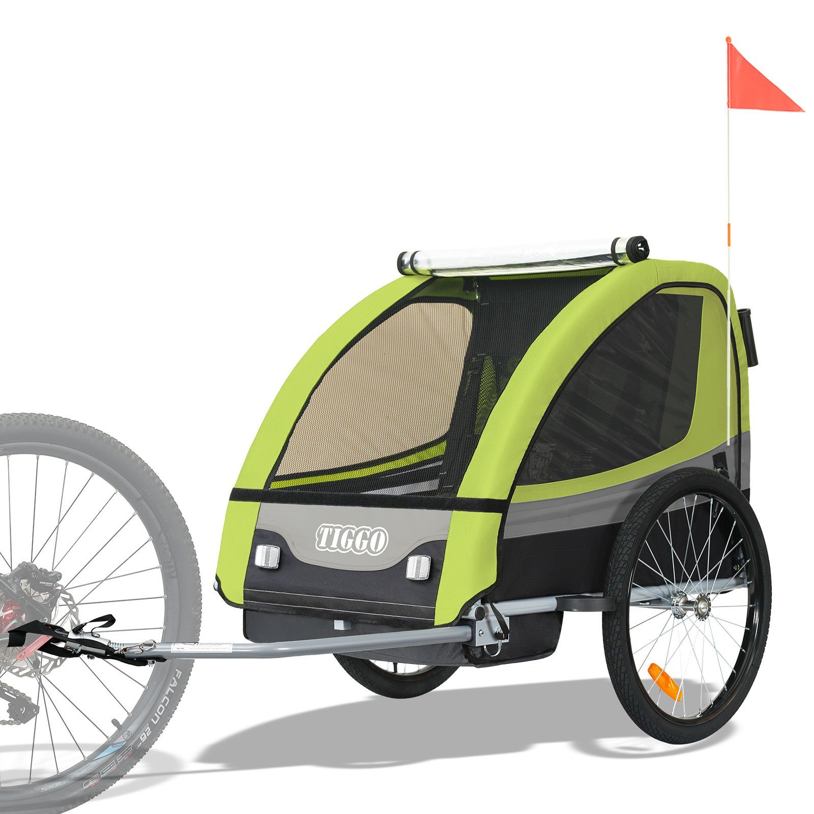 TIGGO Fahrradkinderanhänger Kinderanhänger Kinderfahrradanhänger Fahrradanhänger Anhänger, 5-Punkt Sicherheitsgurt