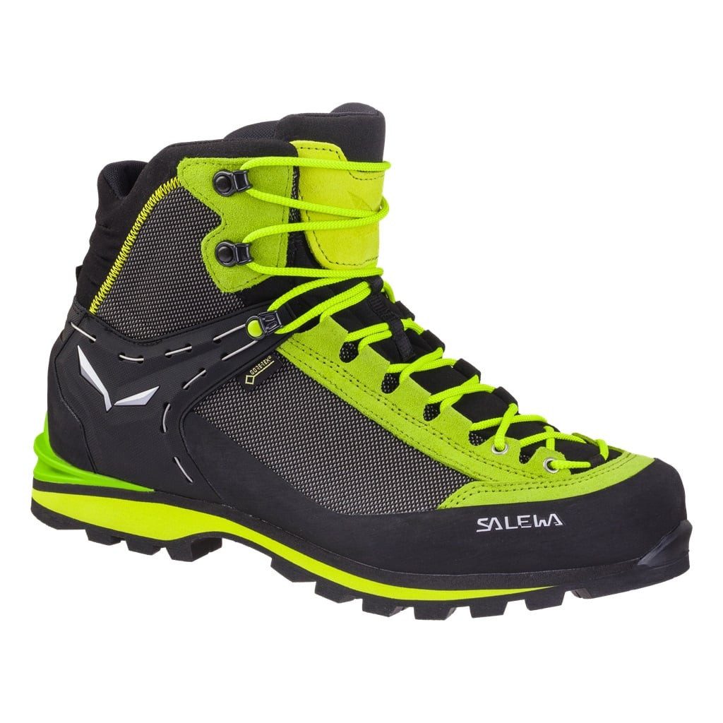 Salewa Crow GTX (Berg-Trekking, Veloursleder, wasserdicht) schwarz/lime Wanderschuh