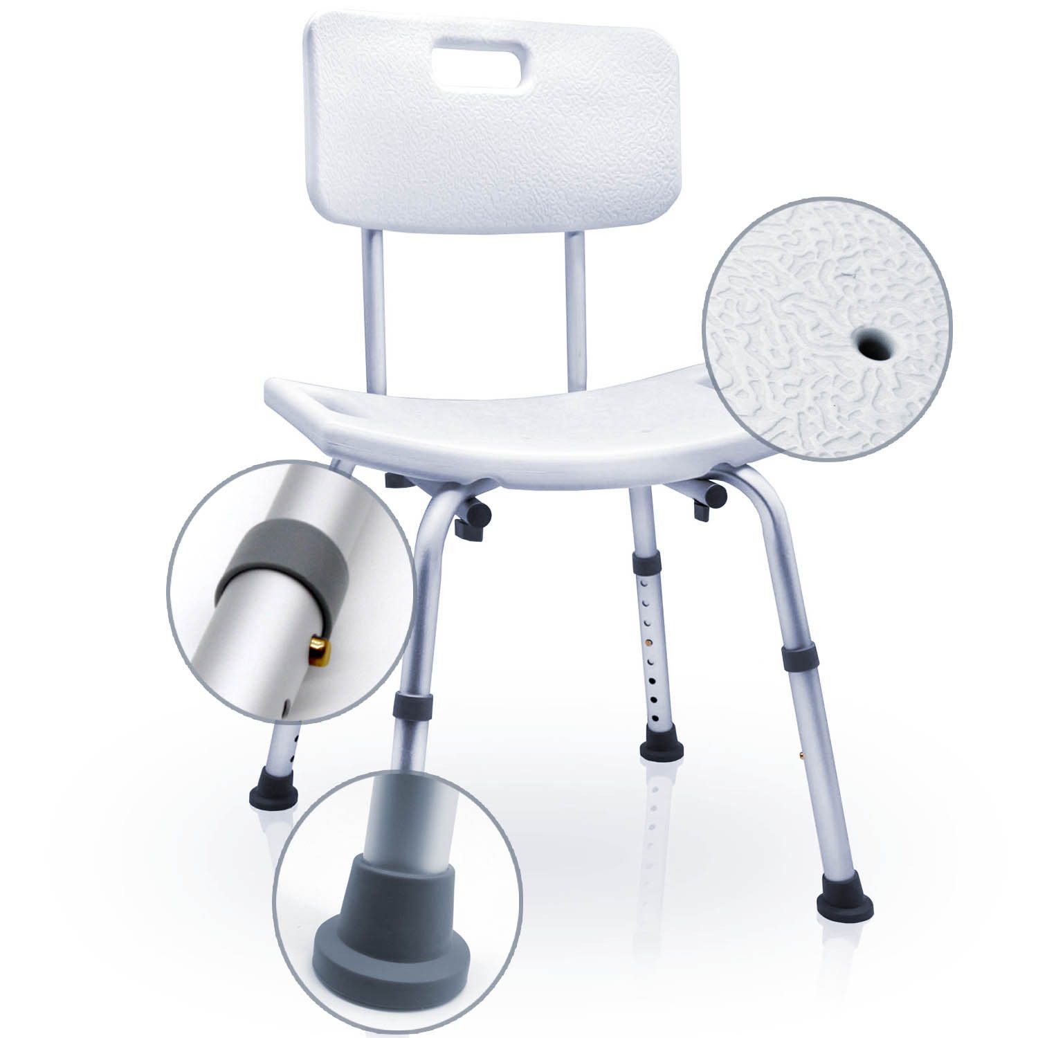 MOBILITY Plus+ Duschhocker, belastbar bis 136 kg, - höhenverstellbar - Duschsitz für Badezimmer - rutschfest & stabil