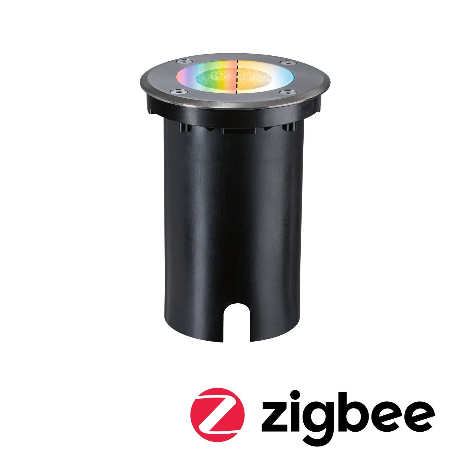 Paulmann LED Einbauleuchte Floor IP67 rund 110mm RGBW+ 4,9W 300lm 230V Eisen gebürstet Aluminium, LED fest integriert, Tageslichtweiß, Smart Home Zigbee 3.0 Bodeneinbauleuchte