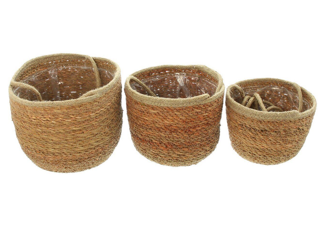 Blumenampel Pflanzampel Blumenampel Seegras Blumentopf Natur Ampel 3er Set
