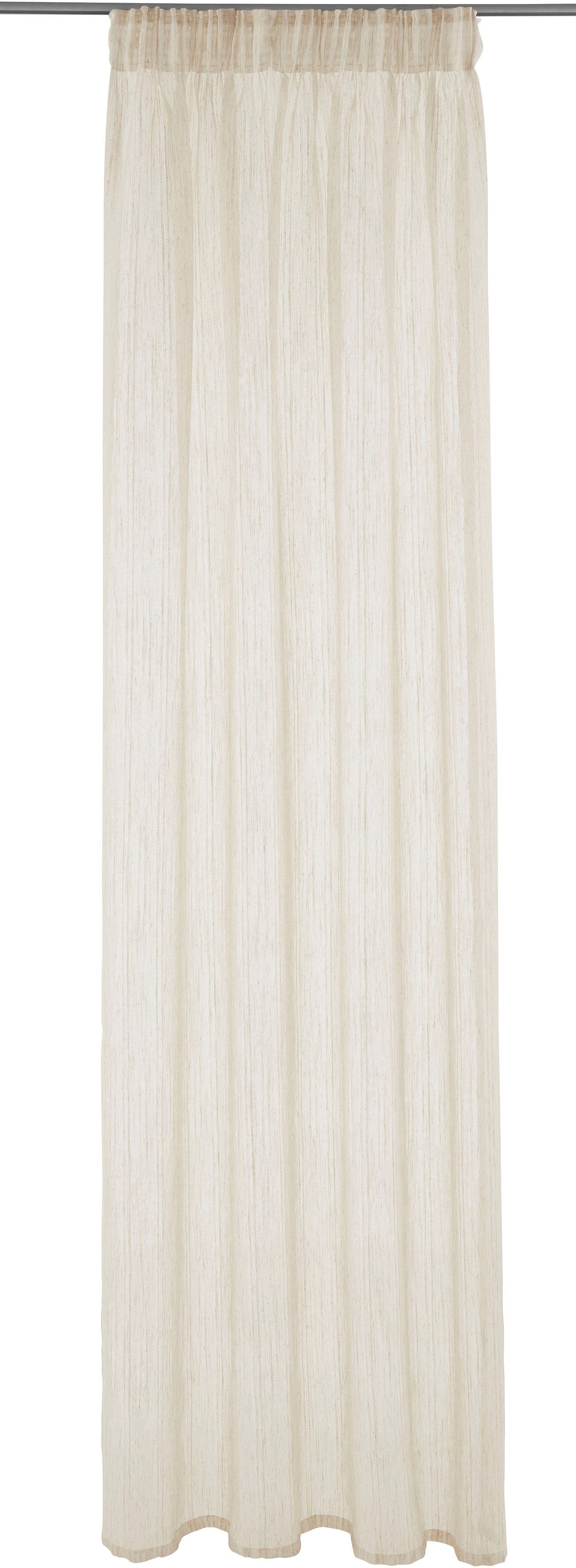 Gardine Esra, verschiedene halbtransparent, Gercke, by white/natur halbtransparent, gewebt, (1 LeGer Home St), feinen Multifunktionsband Lena Streifen, Größen