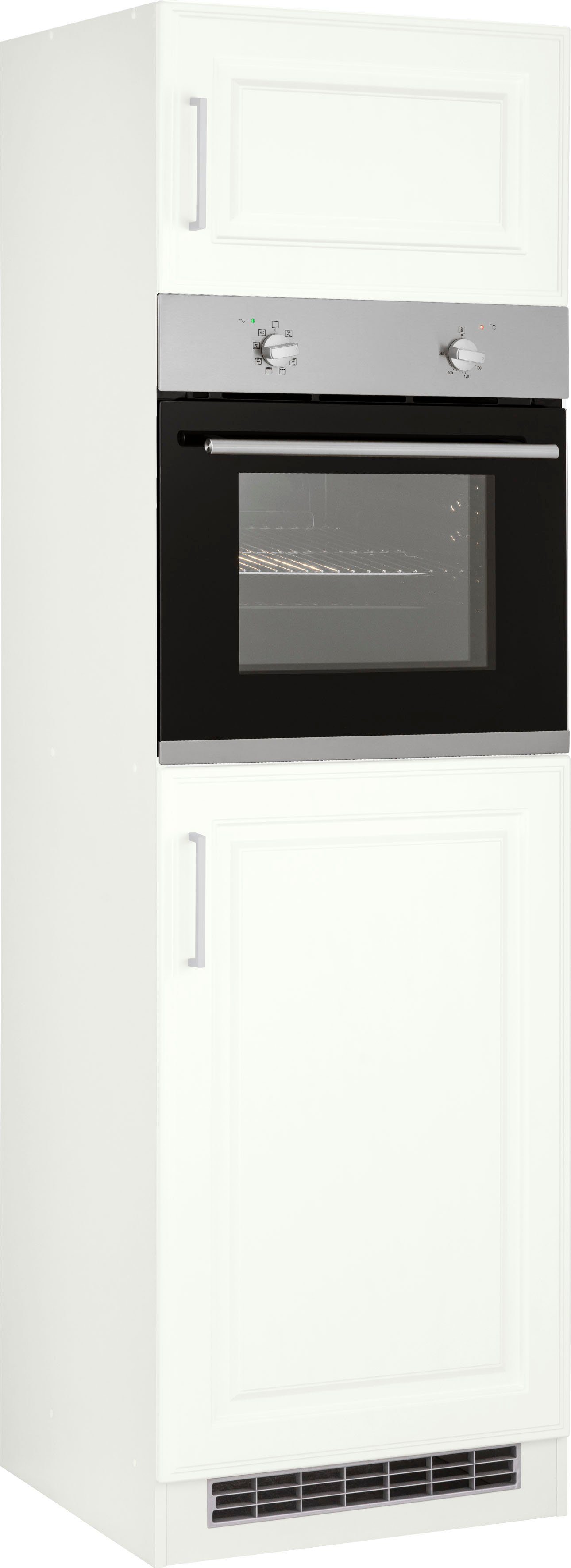 KOCHSTATION Backofenumbauschrank KS-Stockholm 60 cm breit, hochwertige MDF-Fronten mit Fräsung