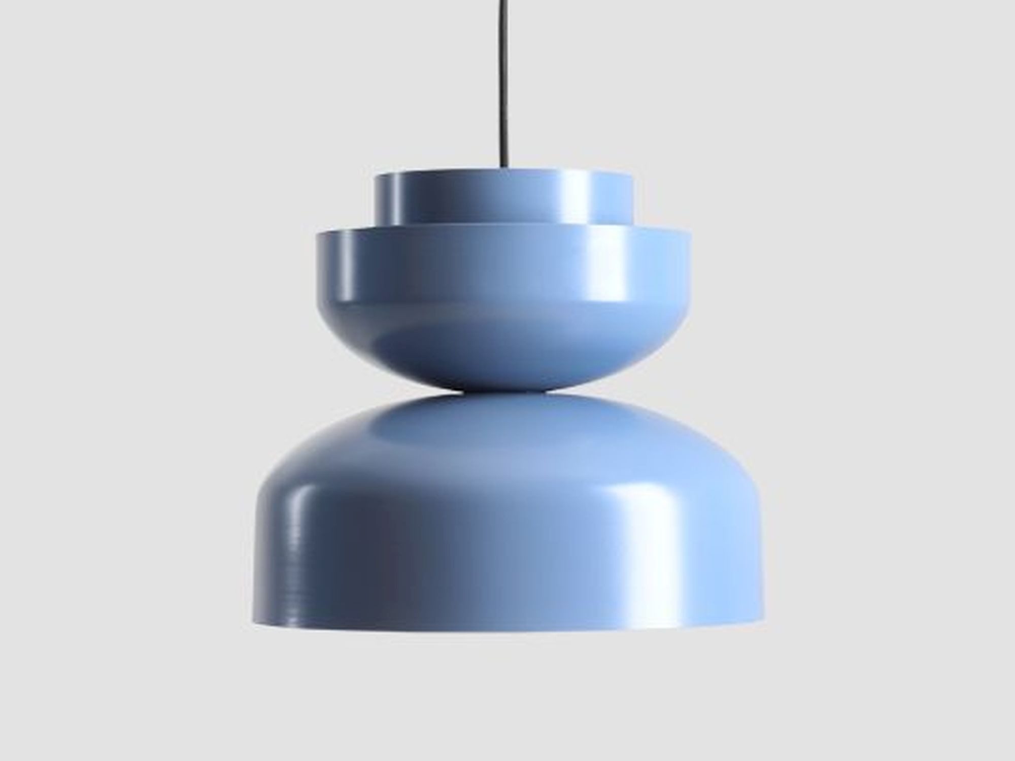 Licht-Erlebnisse Pendelleuchte FARO, ohne Leuchtmittel, Metall E27 Ø 30 cm rund H: max. 230 cm Blau Modern
