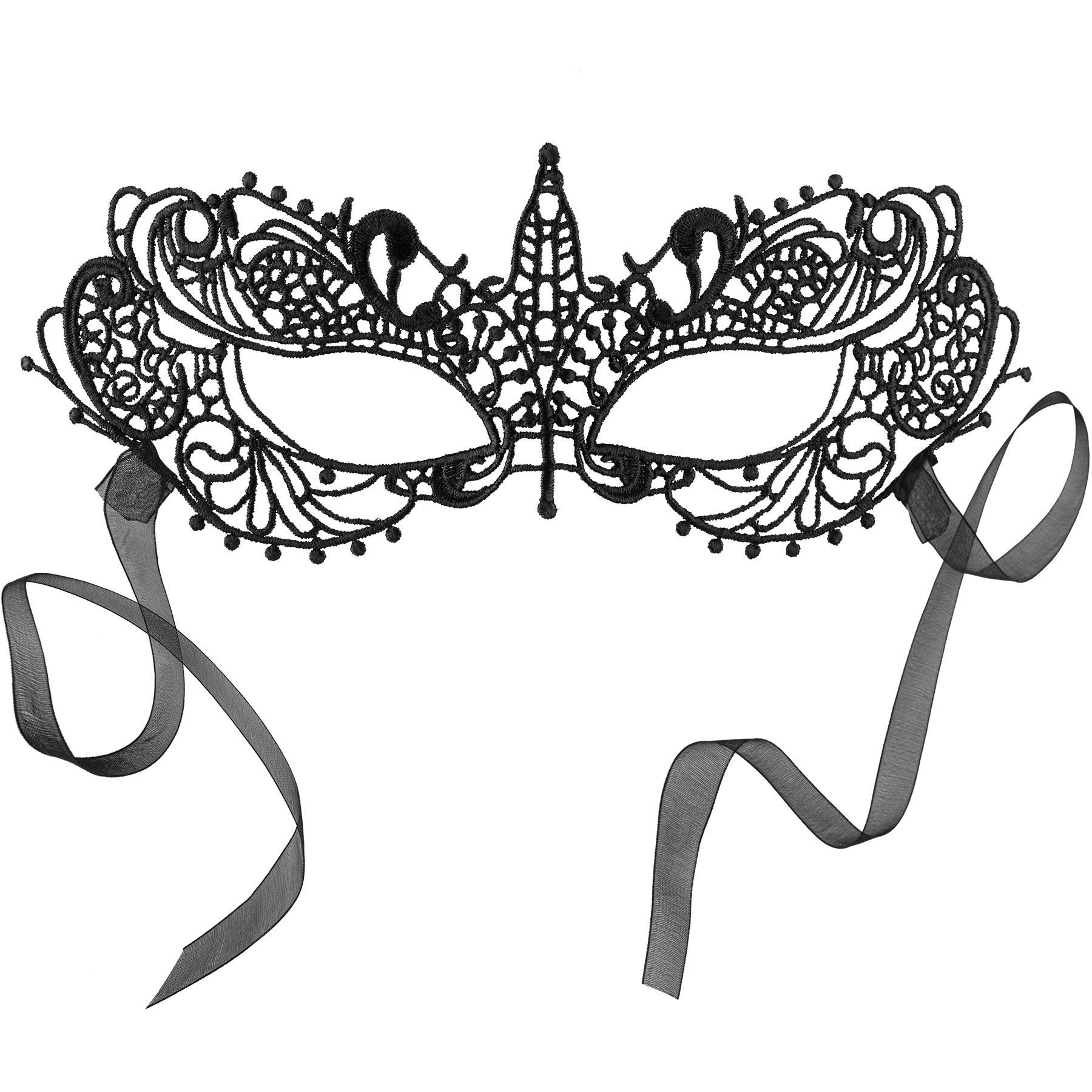 Kostüm Schwarze Spitzenmaske Misteriosa
