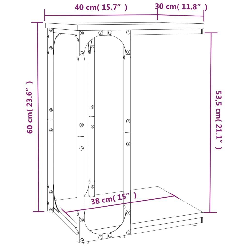 cm Grau 40x30x60 Beistelltisch Sonoma furnicato (1-St) Holzwerkstoff