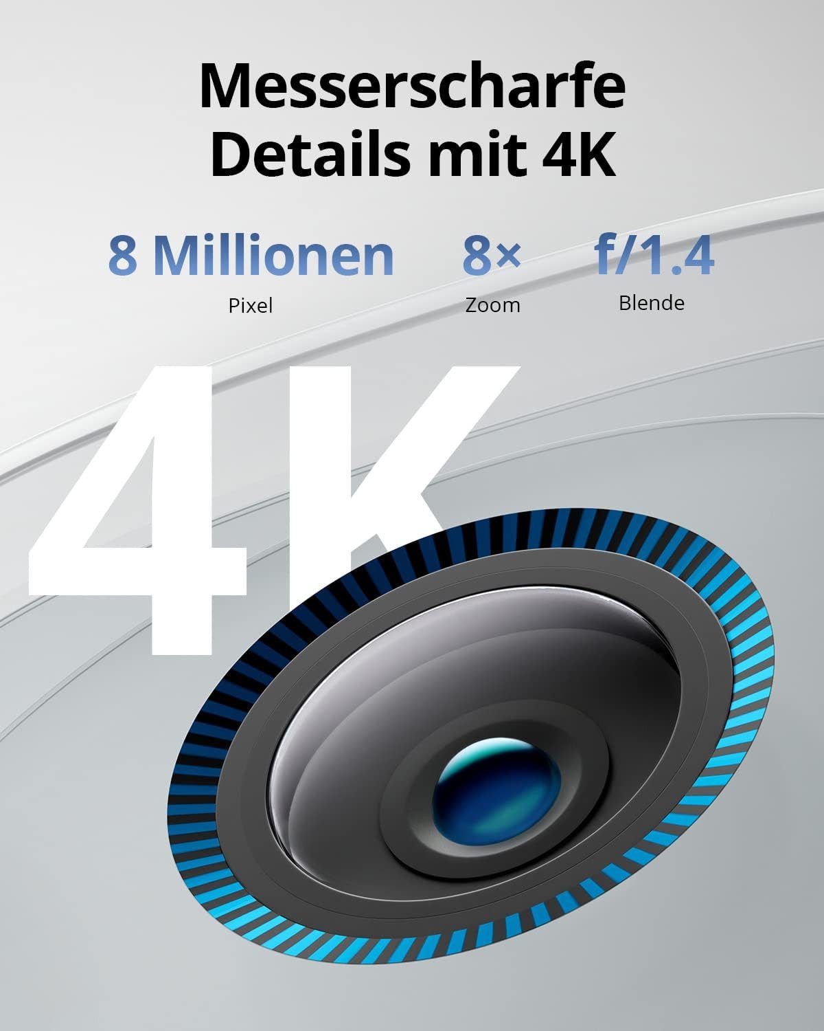 eufy Security Überwachungskamera eufyCam 3, überwachungskamera aussen, 4K kabellose überwachungskamera (1-tlg., Nachtsicht)
