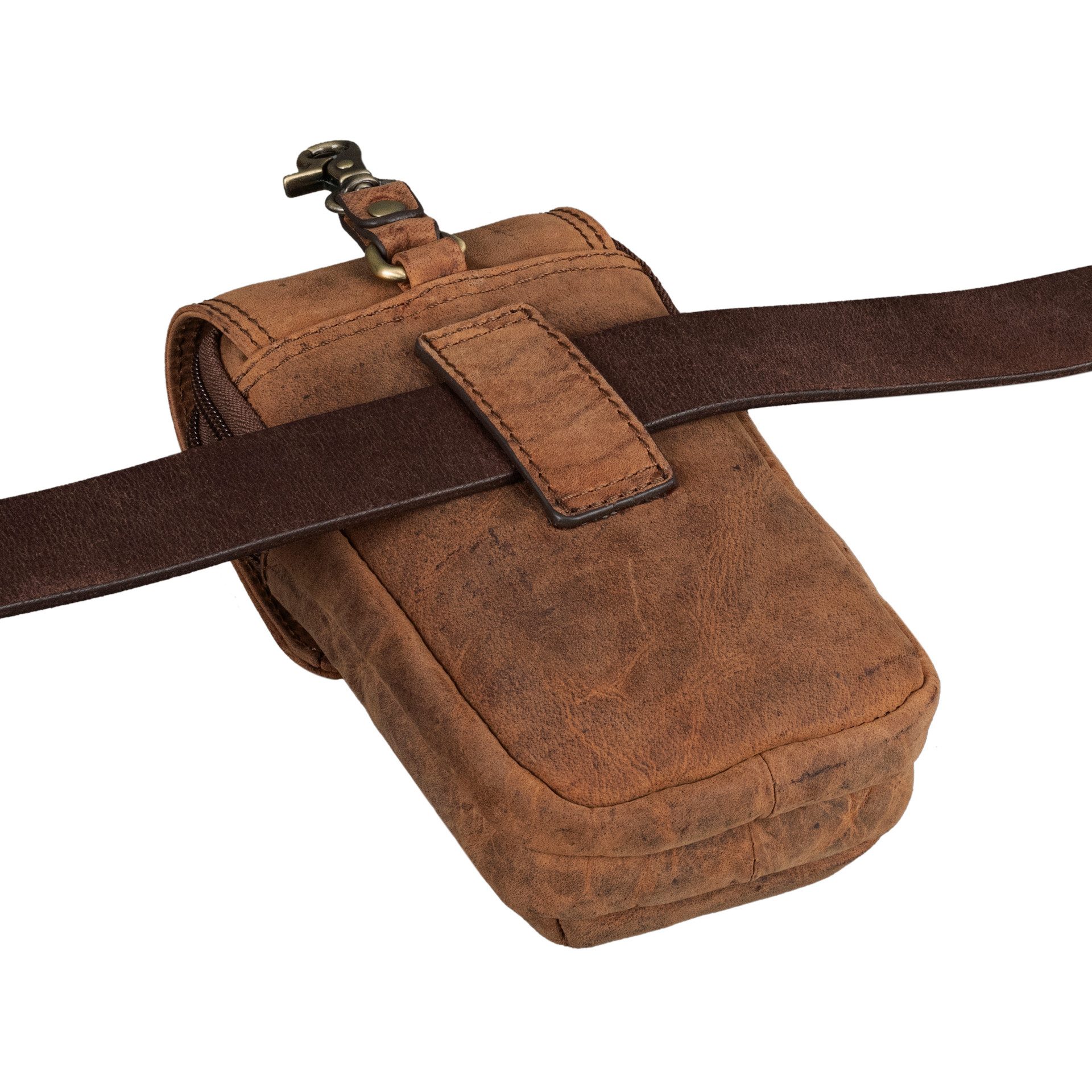 Benthill Gürteltasche Echt Leder Gürteltasche Damen & Herren Hüfttasche Wandertasche, Reißverschlussfach