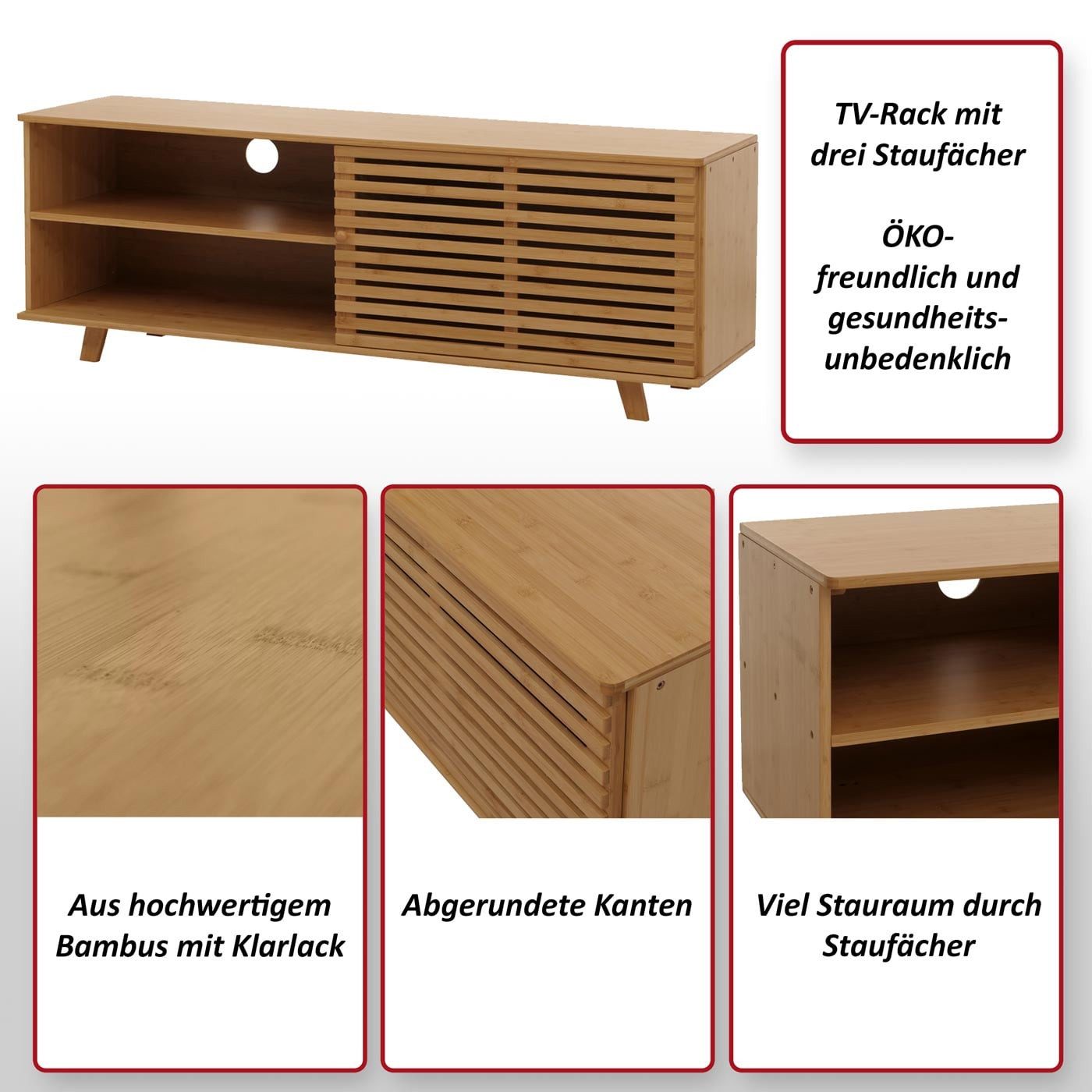 MCW TV-Rack MCW-N80-TV, Abgerundete Kanten