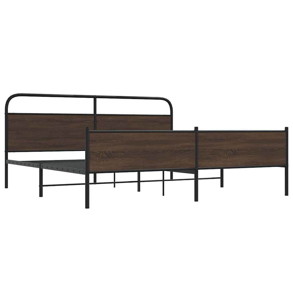 vidaXL Bett Metallbett ohne Matratze Braun günstig online kaufen