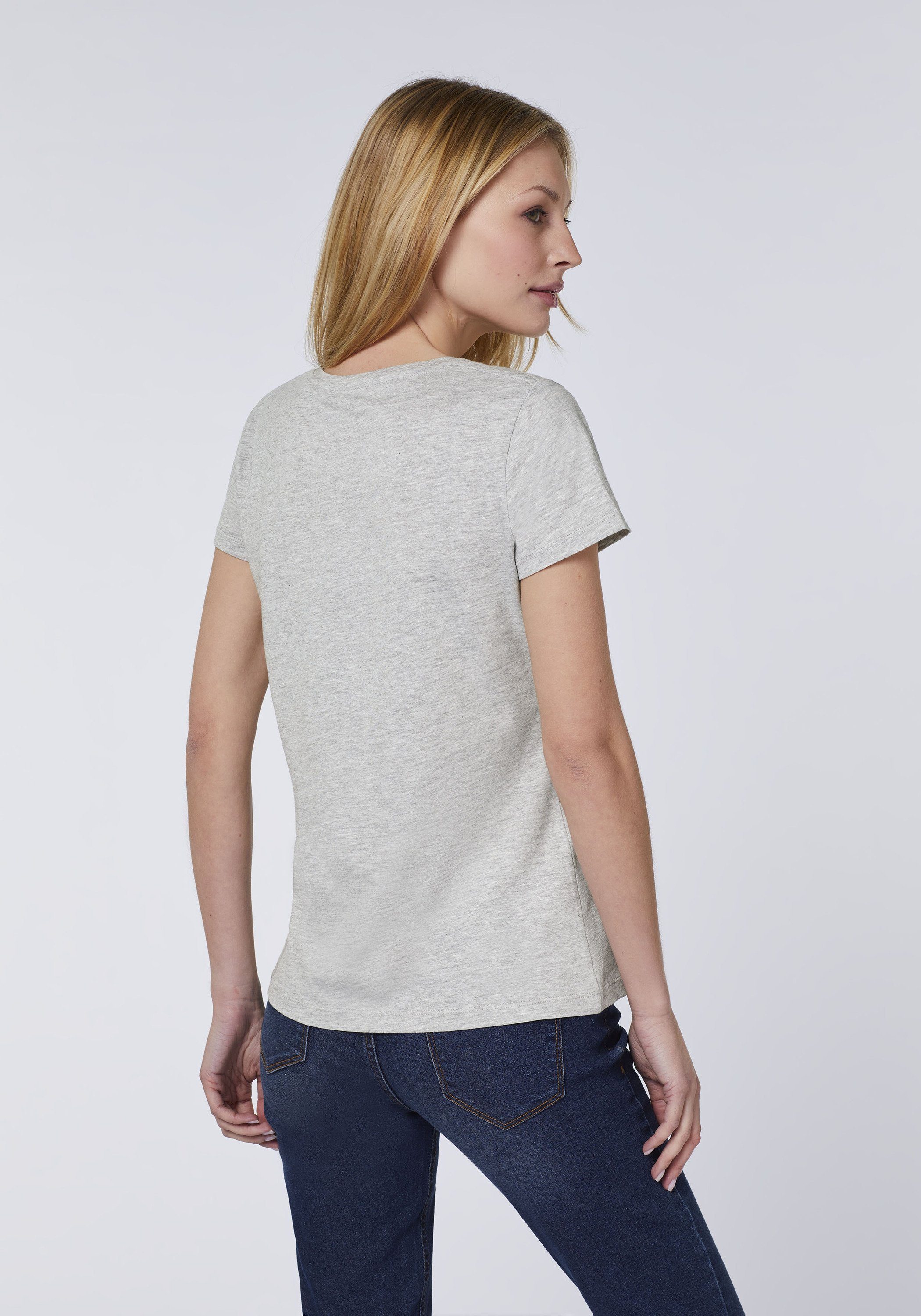 Detto Fatto T-Shirt Light V-Neck-Design 72 im femininen Grey