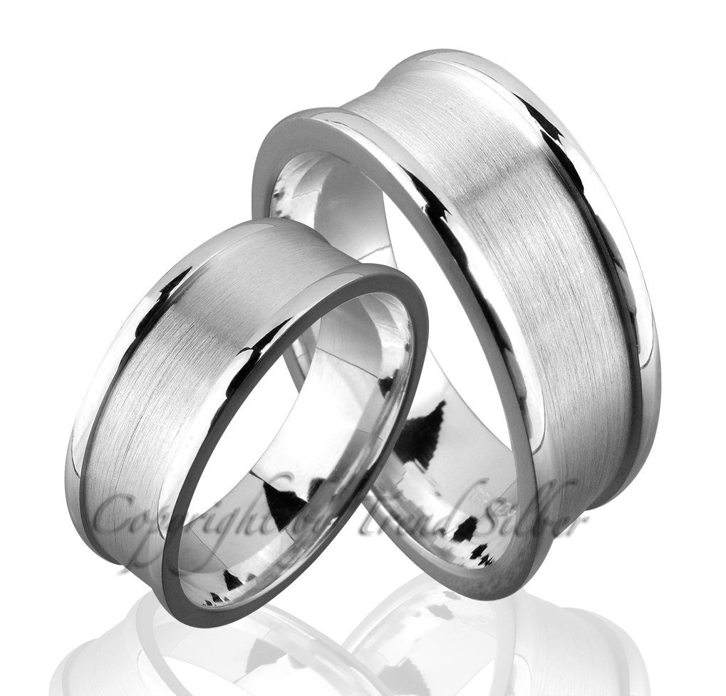 Trauringe123 Trauring Hochzeitsringe ohne Stein, aus J89 mit und Silber Eheringe 925er Partnerringe Verlobungsringe Trauringe