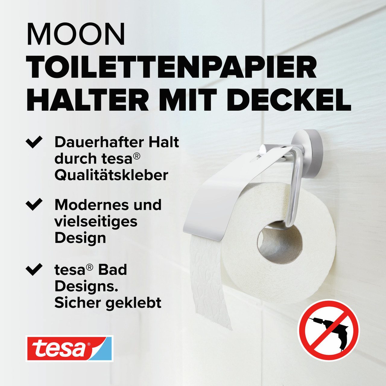 tesa Toilettenpapierhalter 1 x MOON WC-Papierrollenhalter günstig online kaufen