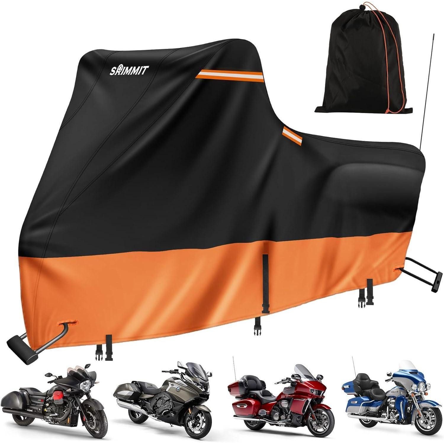 LuxusKollektion Schutzplane Motorrad Abdeckung Wasserdicht Deluxe Side Box Schwarz