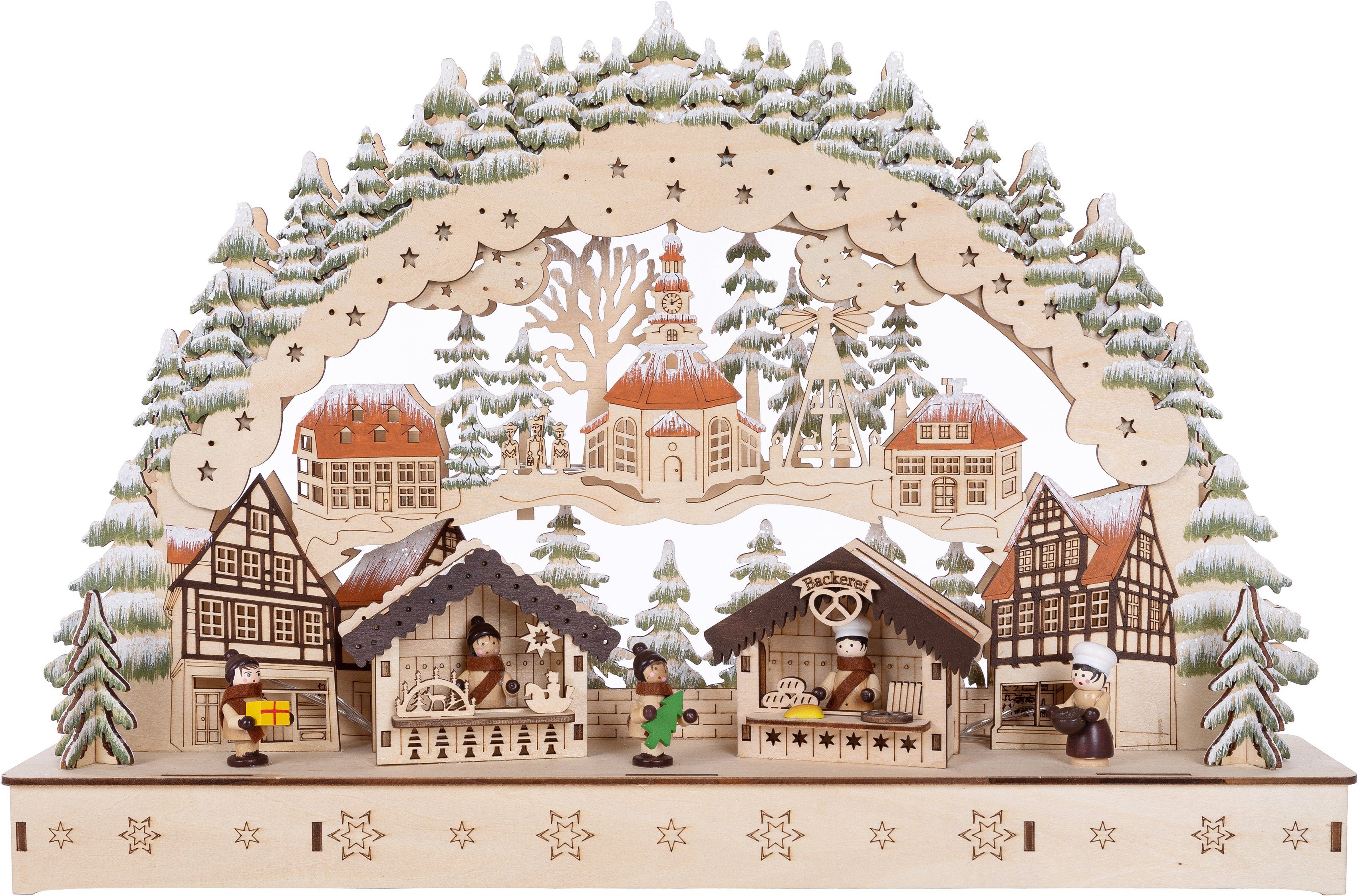 Myflair Möbel & Accessoires LED Schwibbogen Weihnachtsdeko (1-tlg), aus Holz, mit LED Beleuchtung, Höhe ca. 30 cm