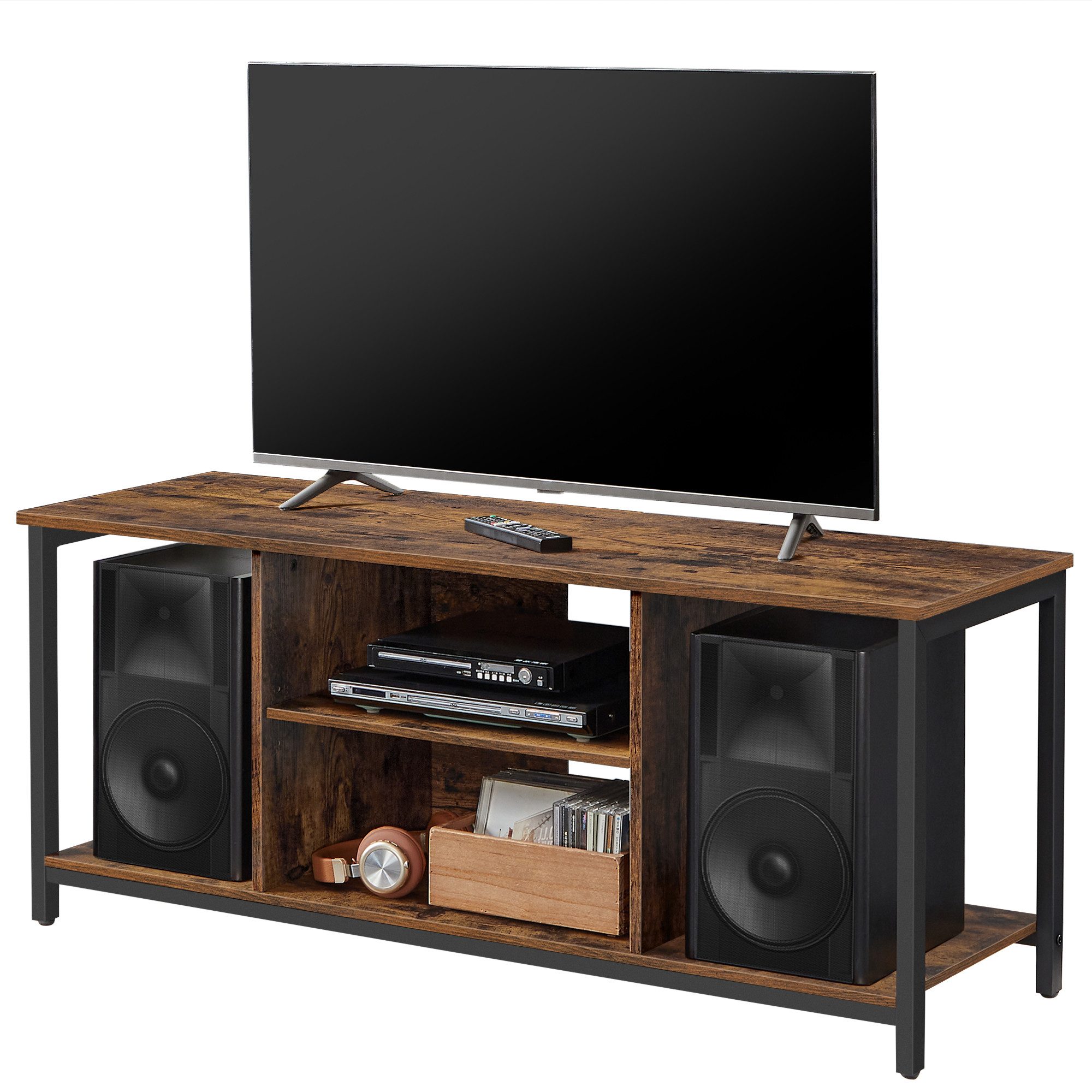 VASAGLE TV-Regal, TV-Regal, mit offenen Fächern, Industrie-Design, Lange 12 günstig online kaufen