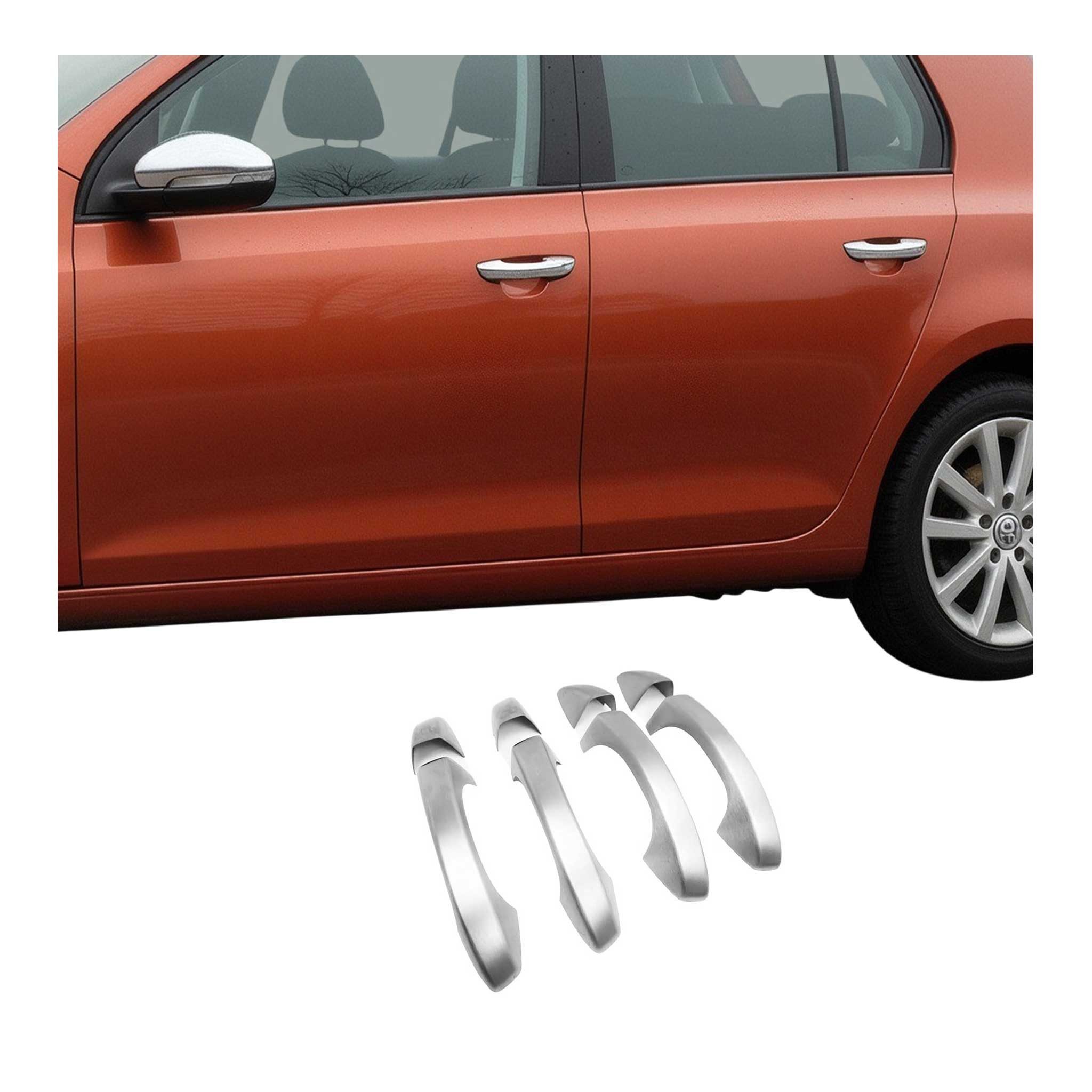 OMAC Zierleisten-Aufkleber Türgriff Blende Chrom für Seat Alhambra 2010-2025 4Tür Gebürstet 8tlg, (8tlg), Langlebig,Einfache Reinigung,Einfache Installation,Rostbeständig