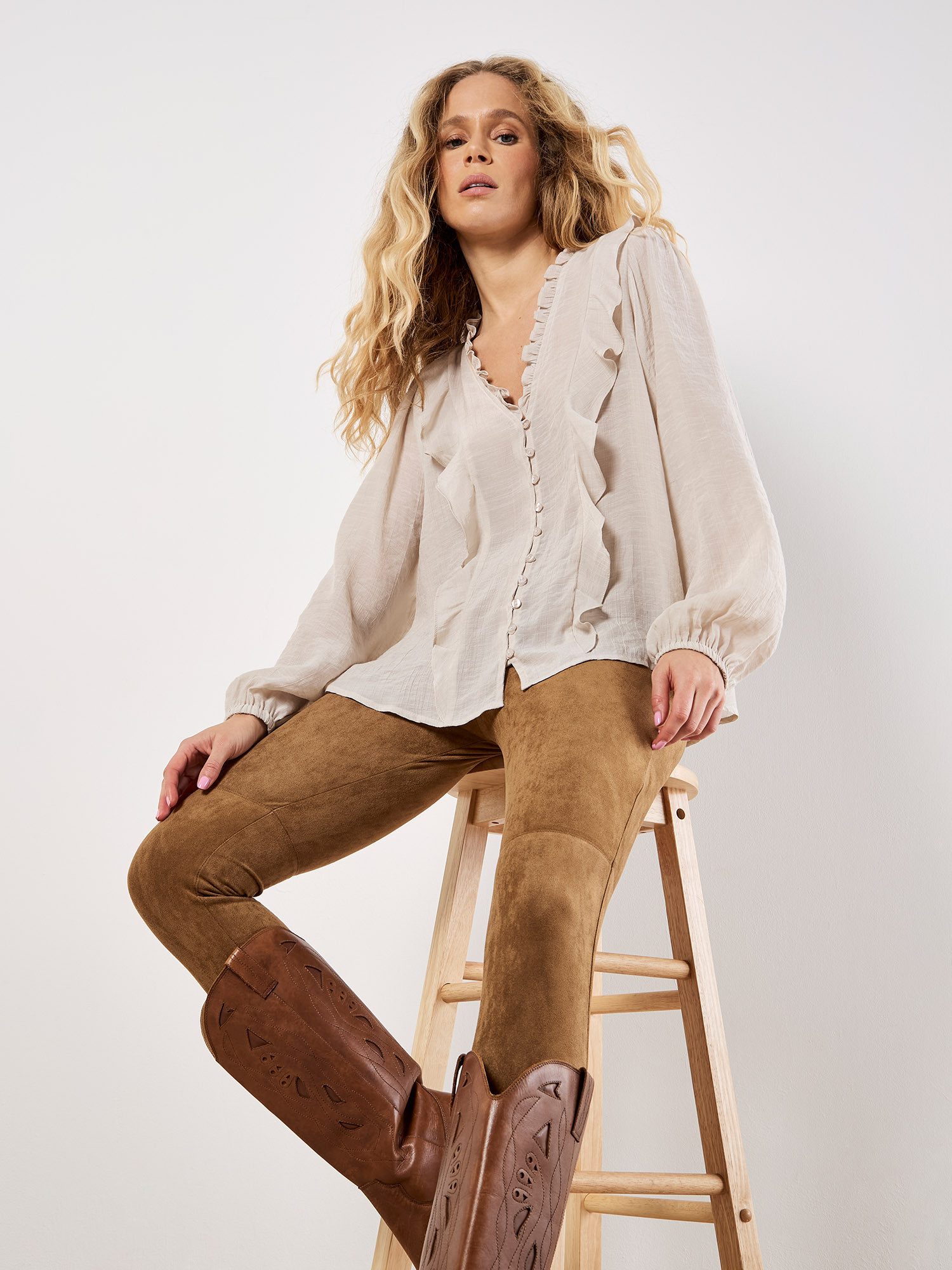 Apricot Leggings Skinny-Legging, aus Veloursleder günstig online kaufen