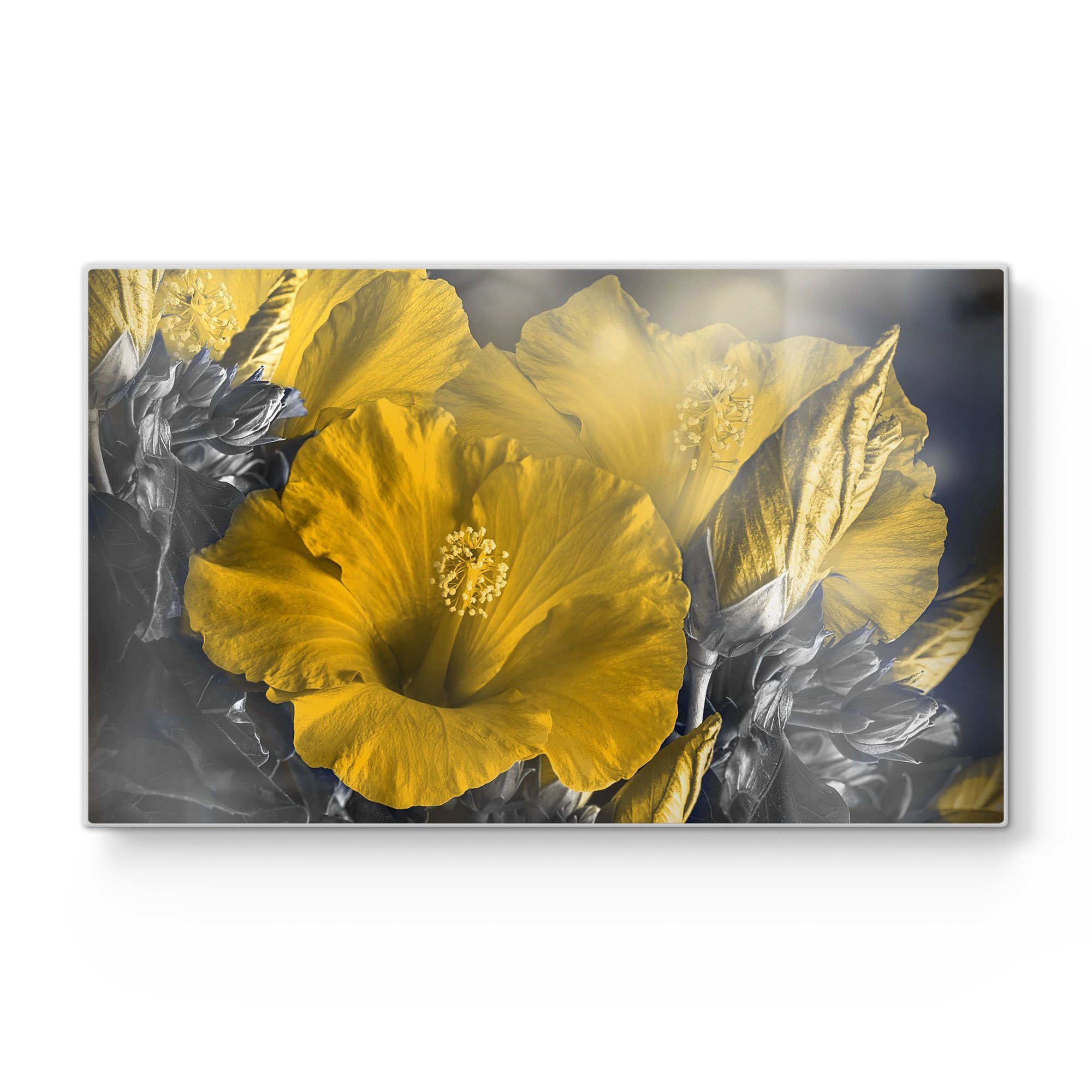 Roseneibisch', Frühstücksbrett Schneidebrett Platte Schneideplatte 'Blüten Glas, des DEQORI