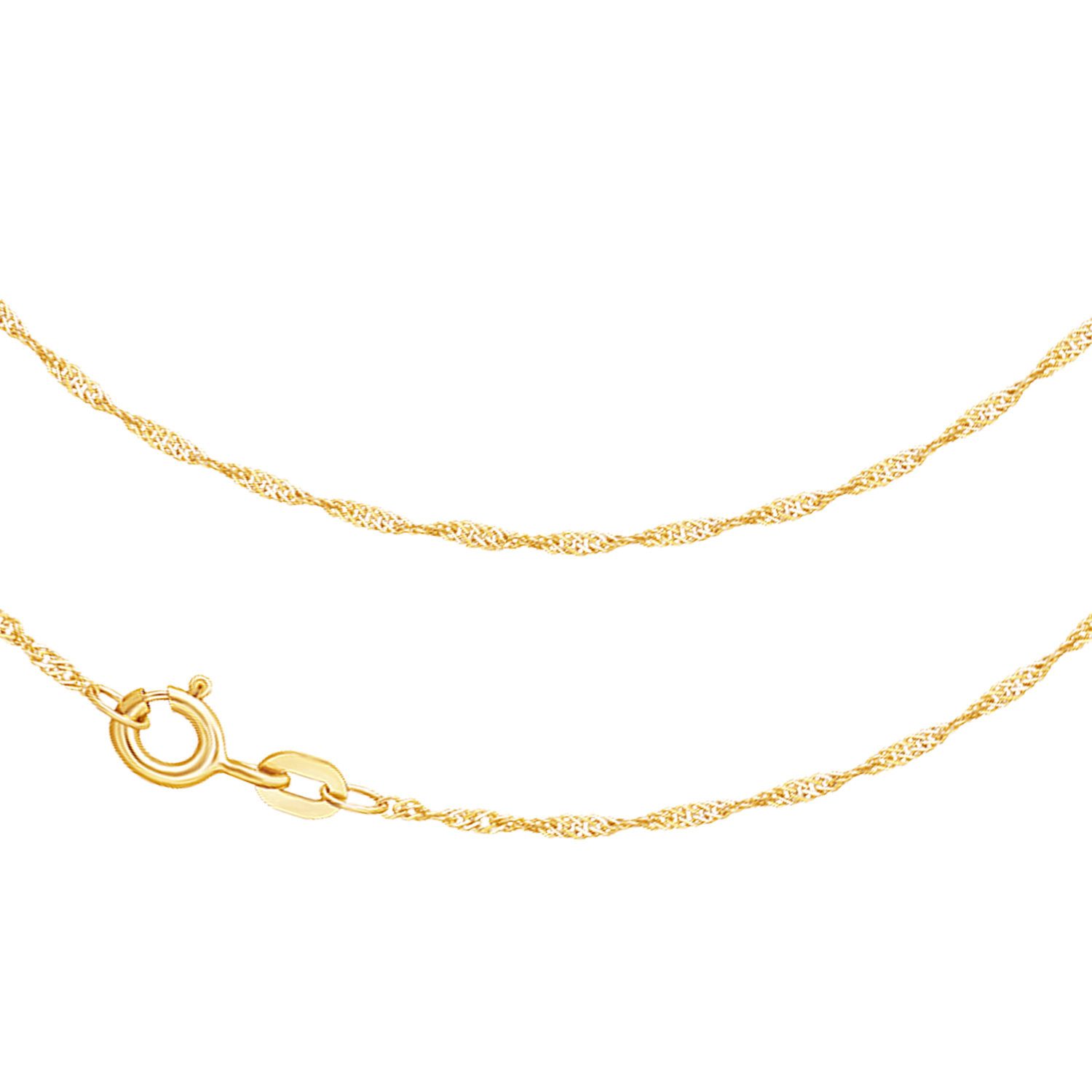 Goldkette JB Edle Goldkette Singapurkette 585 - 14 K Gold 1,2 mm 45 cm