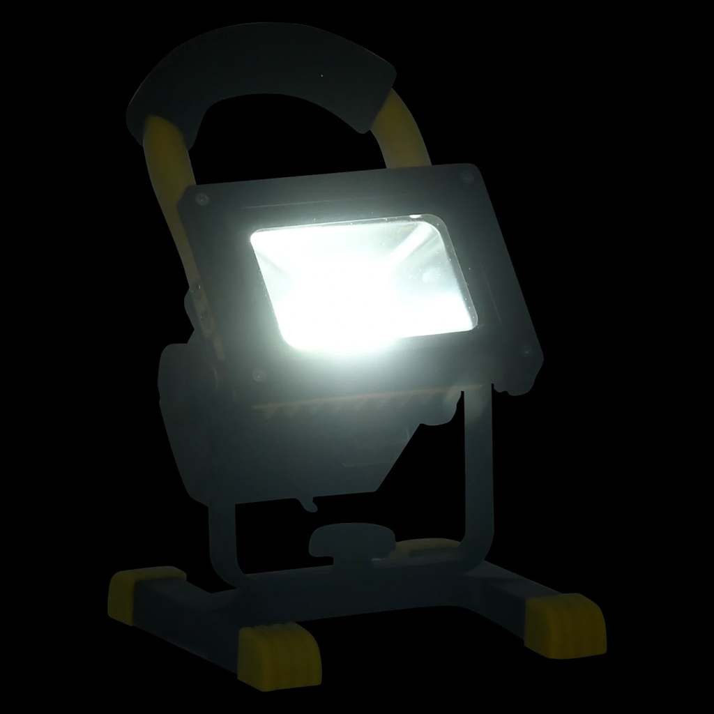 vidaXL Flutlichtstrahler LED-Strahler Wiederaufladbar mit Handgriff 30W Kaltweiß