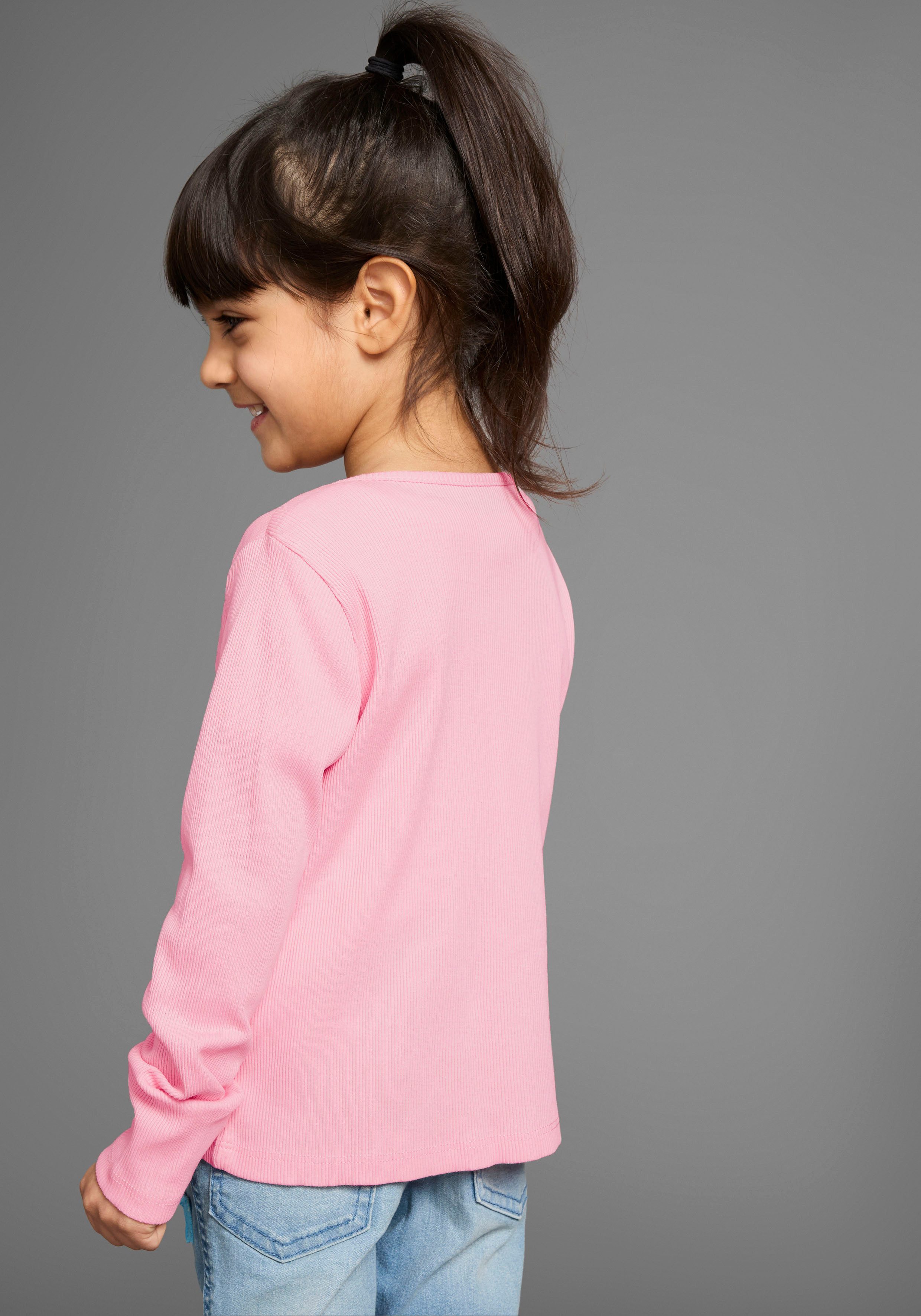 KIDSWORLD Sweatjacke Shirtjacke aus weichem Rippmaterial Feine Shirtjacke für jeden Anlass – Bild 4 von 5