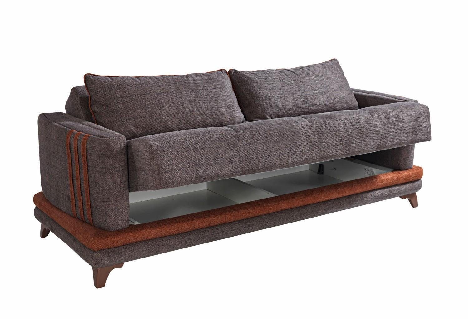 Sofa In Made Sofa Sessel, Europe Sofagarnitur Textil 3+1 Modern JVmoebel Sitzer Sitzer Holz 3