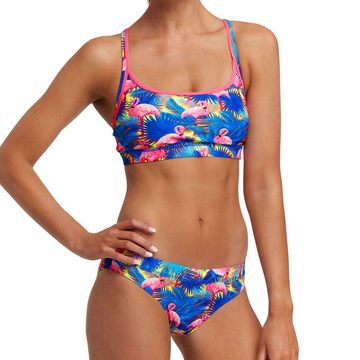 Funkita Bustier-Bikini Mingo Magic mit Flamingos und Palmen in kräftigen Farben