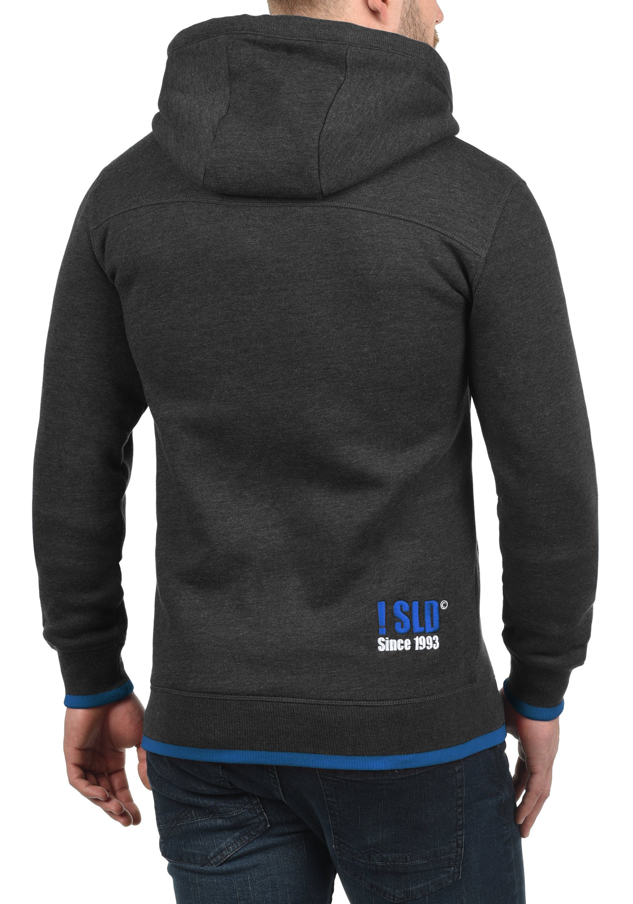 Kragen Grey mit !Solid (8999) Melange Hood Cross-Over Dark Hoodie Kapuzensweatshirt SDBenjamin