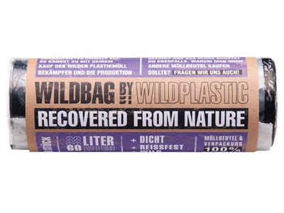 WILDPLASTIC Müllbeutel Wildplastic Müllbeutel 'Wildbag' 60 l aus Recyclin