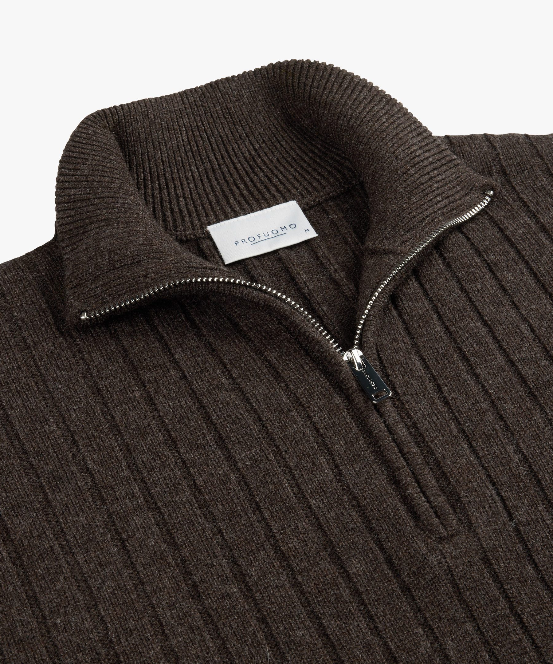 Profuomo Troyer PULLOVER HALF ZIP BROWN