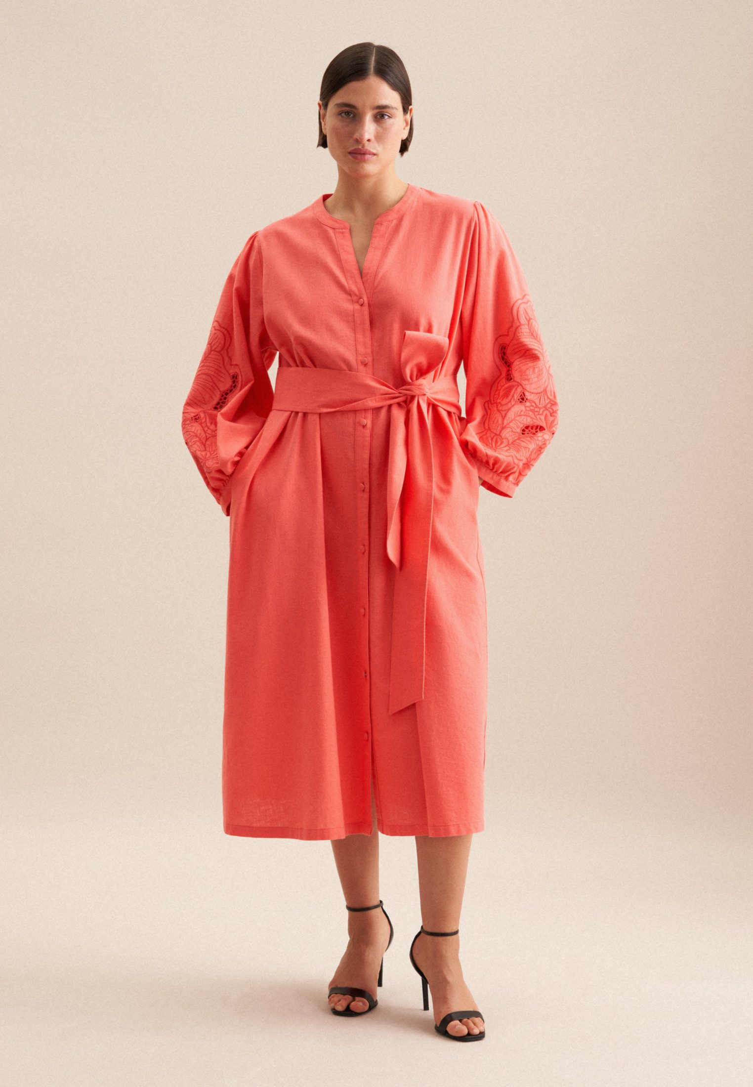 seidensticker Sommerkleid Schwarze Rose 7/8-Arm Rundhals Uni günstig online kaufen