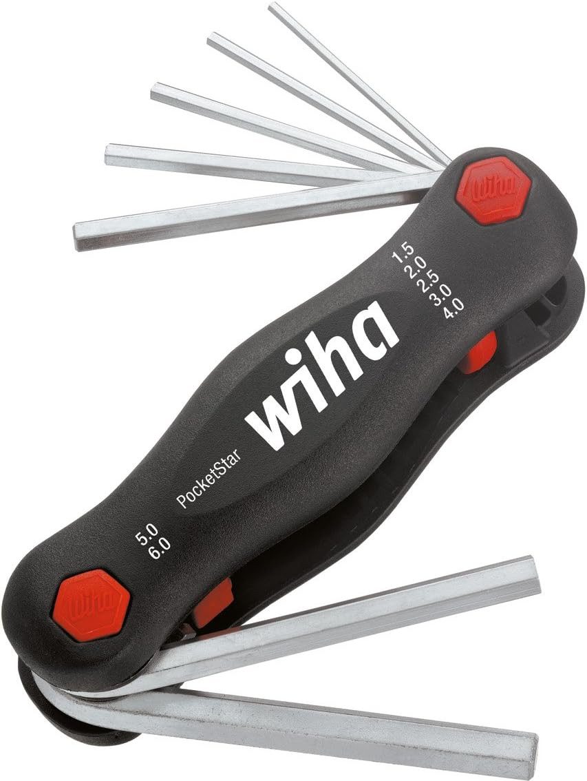 Wiha Multitool PocketStar® (23037) - 7 tlg., Sechskant, schneller Zugriff, Längs- und Quergriff, Stiftschlüsselset
