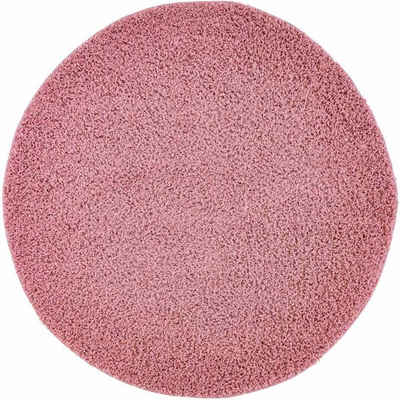 Hochflor-Teppich Pastell Shaggy300, Carpet City, rund, Höhe: 30 mm, Shaggy Hochflor Teppich, Uni-Farben, Weich
