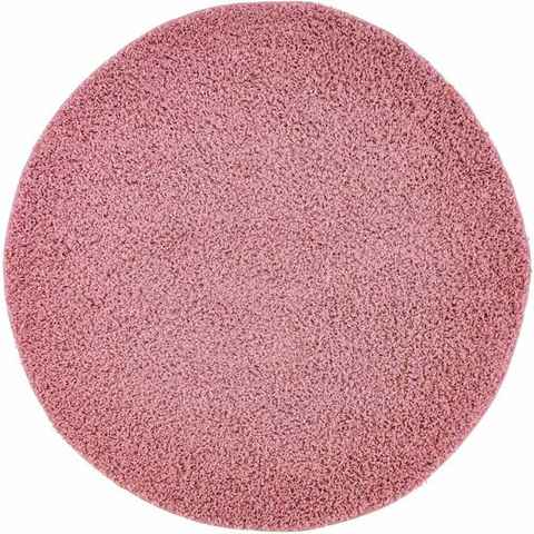 Hochflor-Teppich Pastell Shaggy300, Carpet City, rund, Höhe: 30 mm, Shaggy Hochflor Teppich, Uni-Farben, Weich