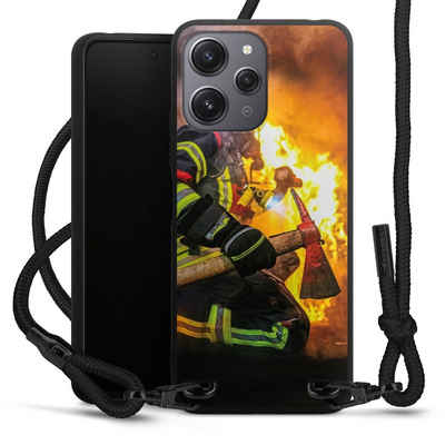 DeinDesign Handyhülle Feuerwehr Feuer Lebensretter Volunteer Firefighter, Xiaomi Redmi 12 Premium Handykette Hülle mit Band Case zum Umhängen