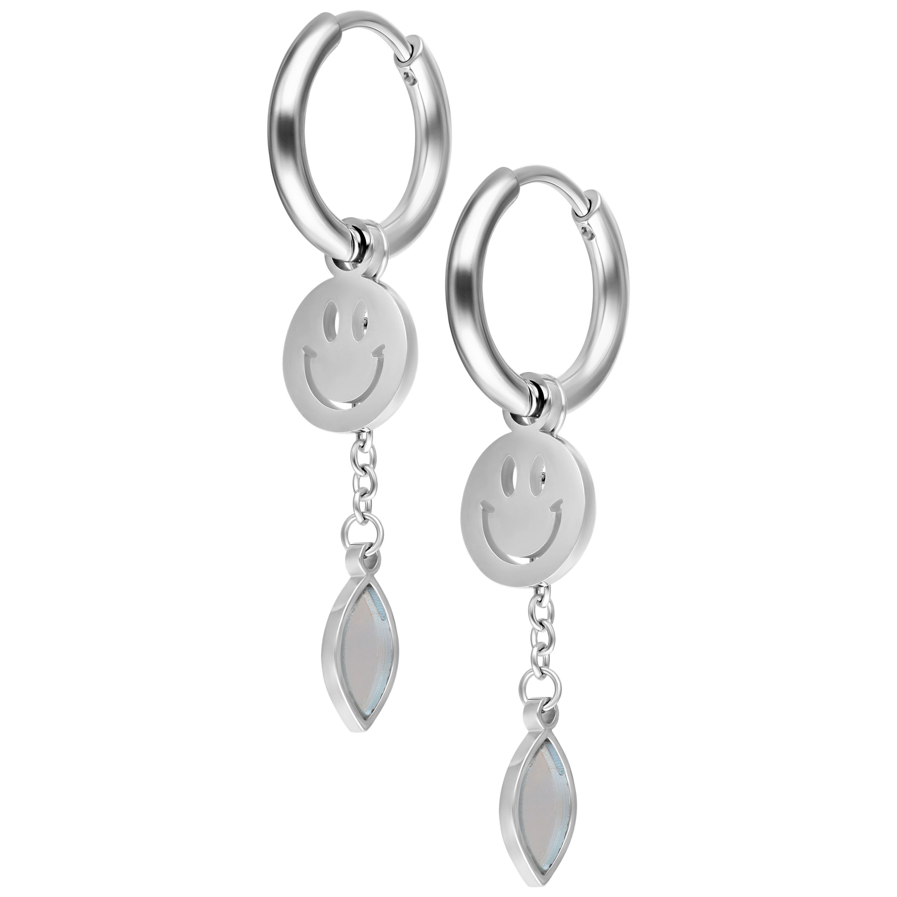 Wildcat Paar Ohrhänger Mini Smiley with Radiant Hanger Hoops Pair, wasserfest, langlebig, hautverträglich